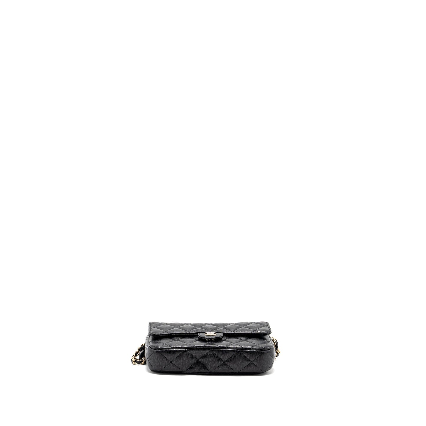 Chanel Double Pocket Wallet On Chain Caviar Black L(Microchip)