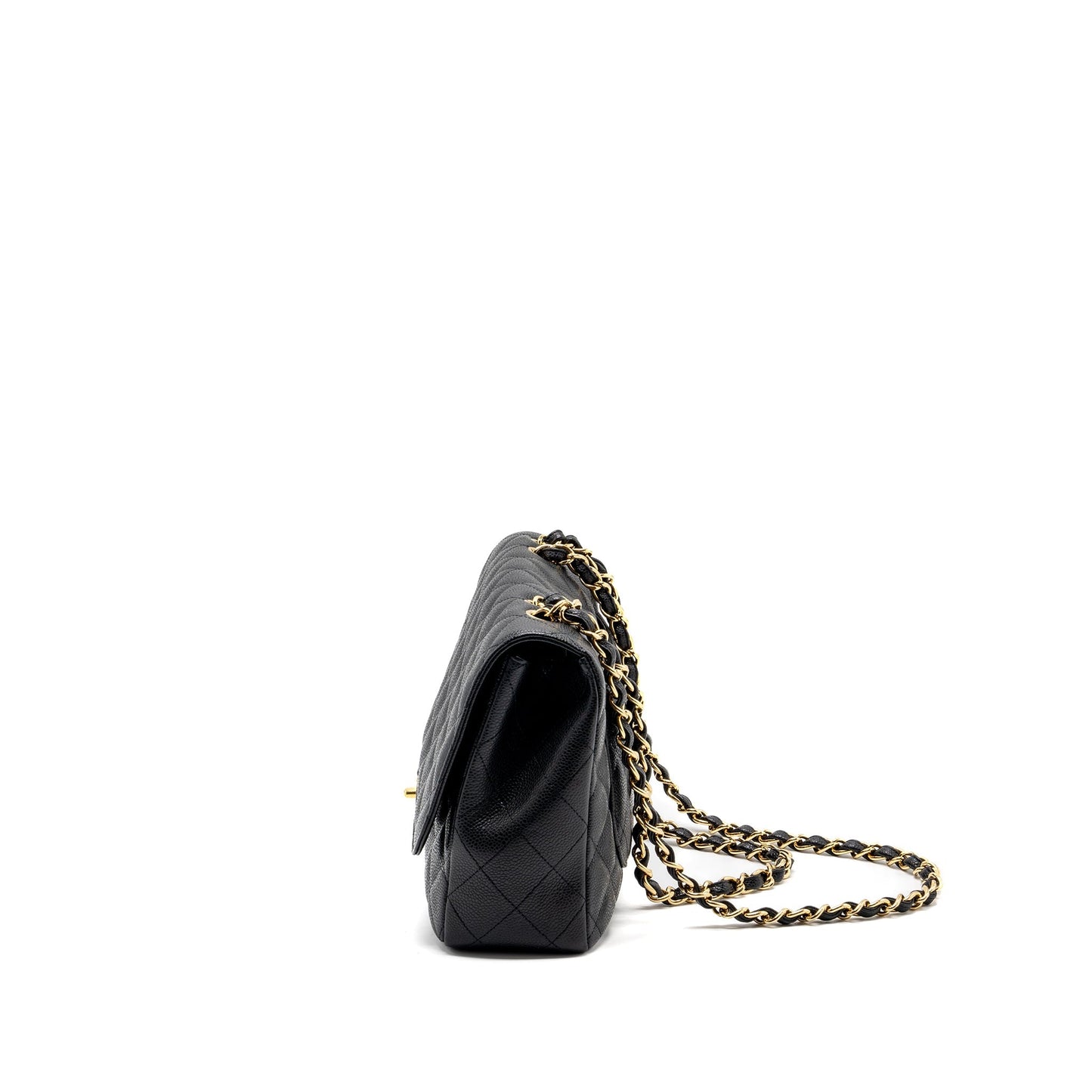 Chanel classic jumbo single flap bag caviar black
