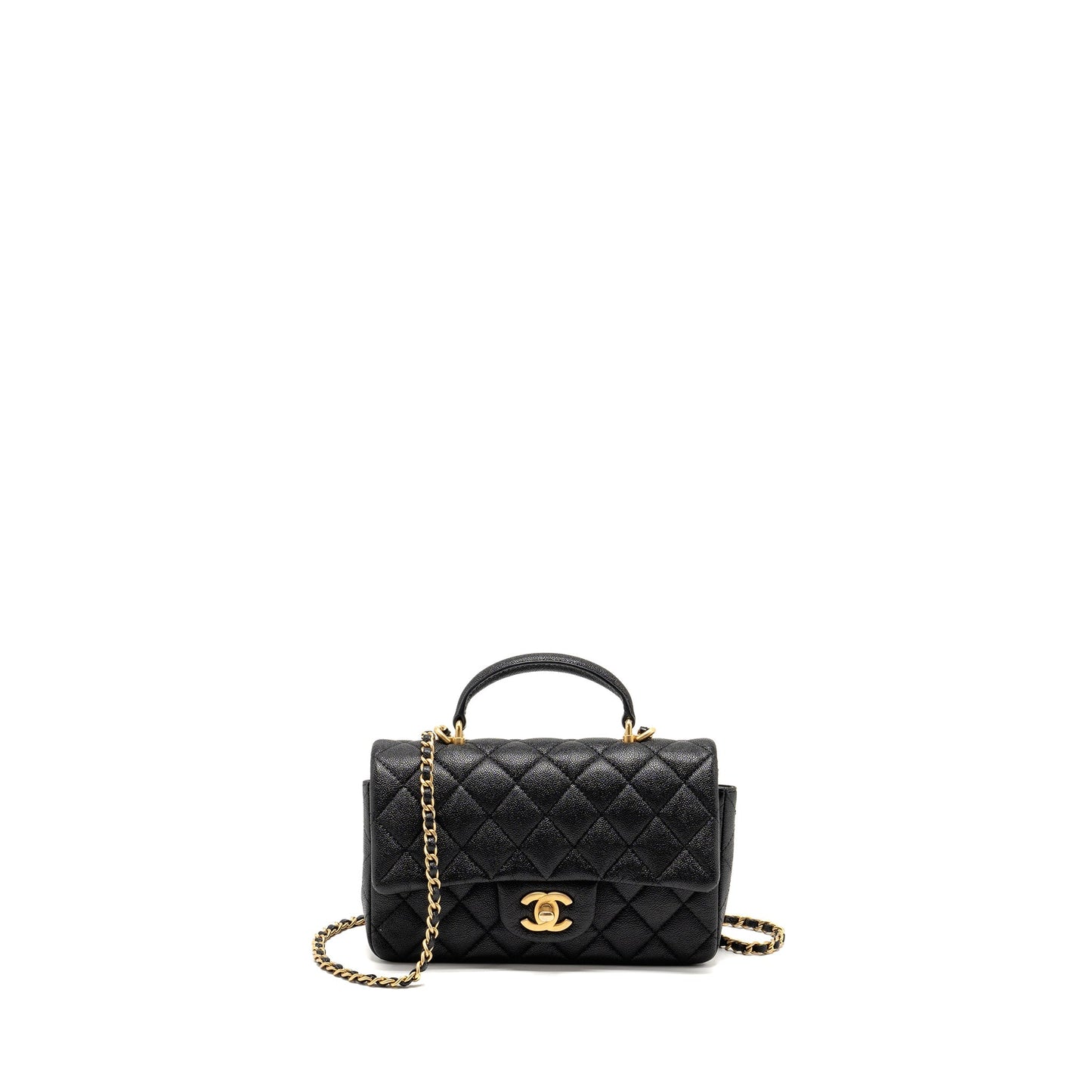 Chanel Top Handle Mini Rectangular Flap Bag Caviar BLACK