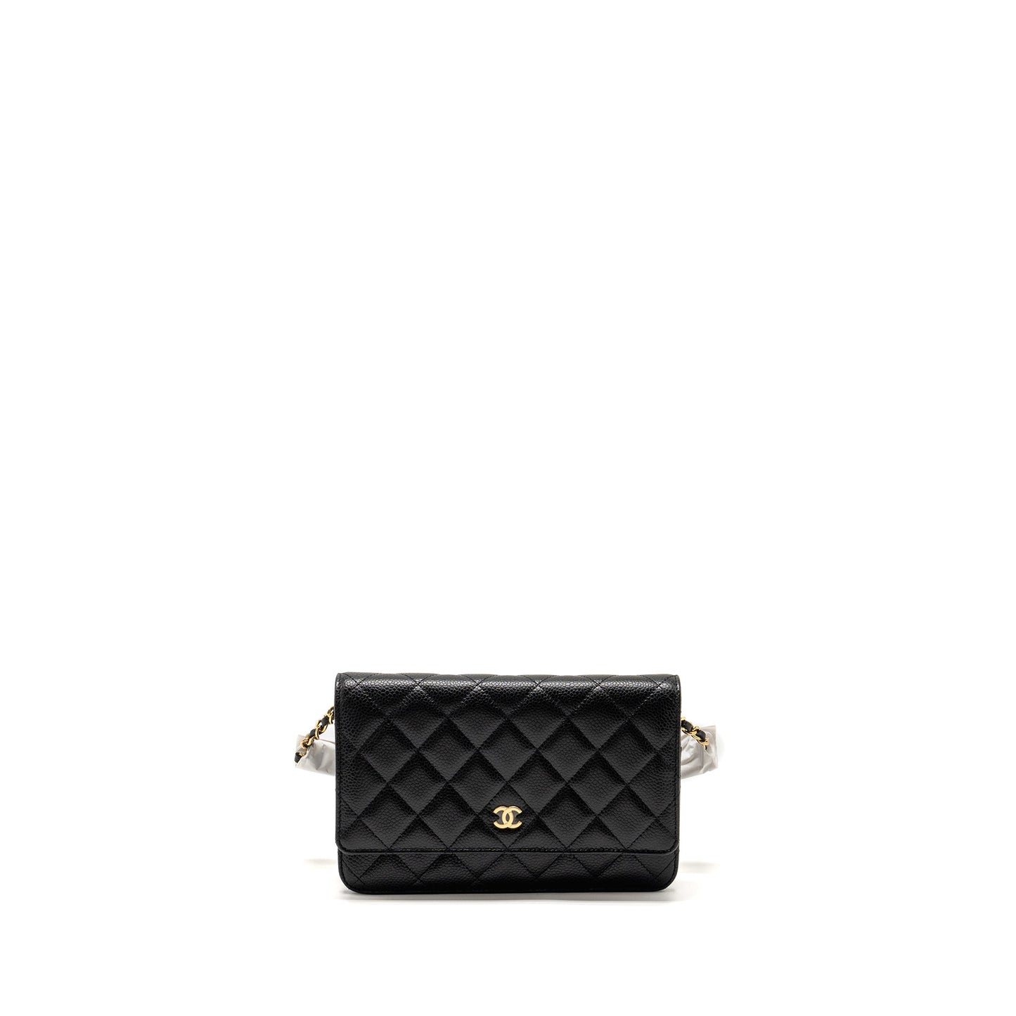 Chanel Classic Wallet on chain caviar black  (microchip)