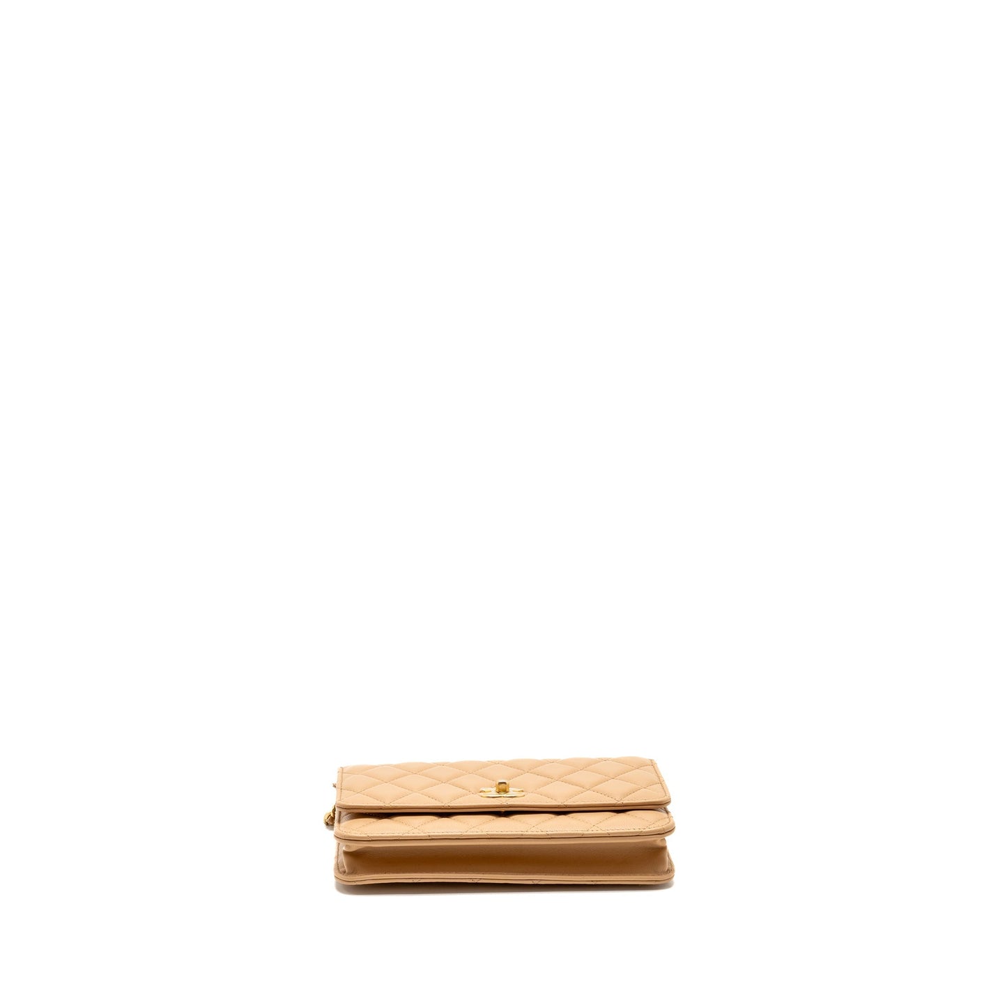 Chanel Pearl Crush Wallet On Chain Lambskin Beige  (microchip)