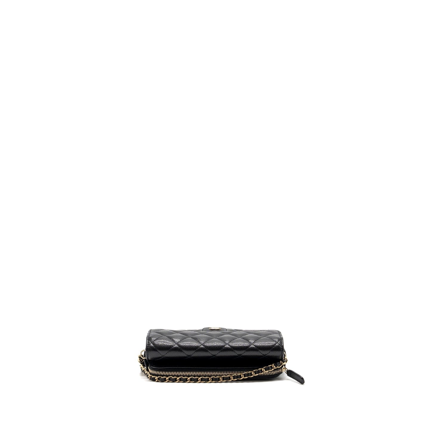 Chanel Double Pocket Wallet On Chain Caviar Black L(Microchip)