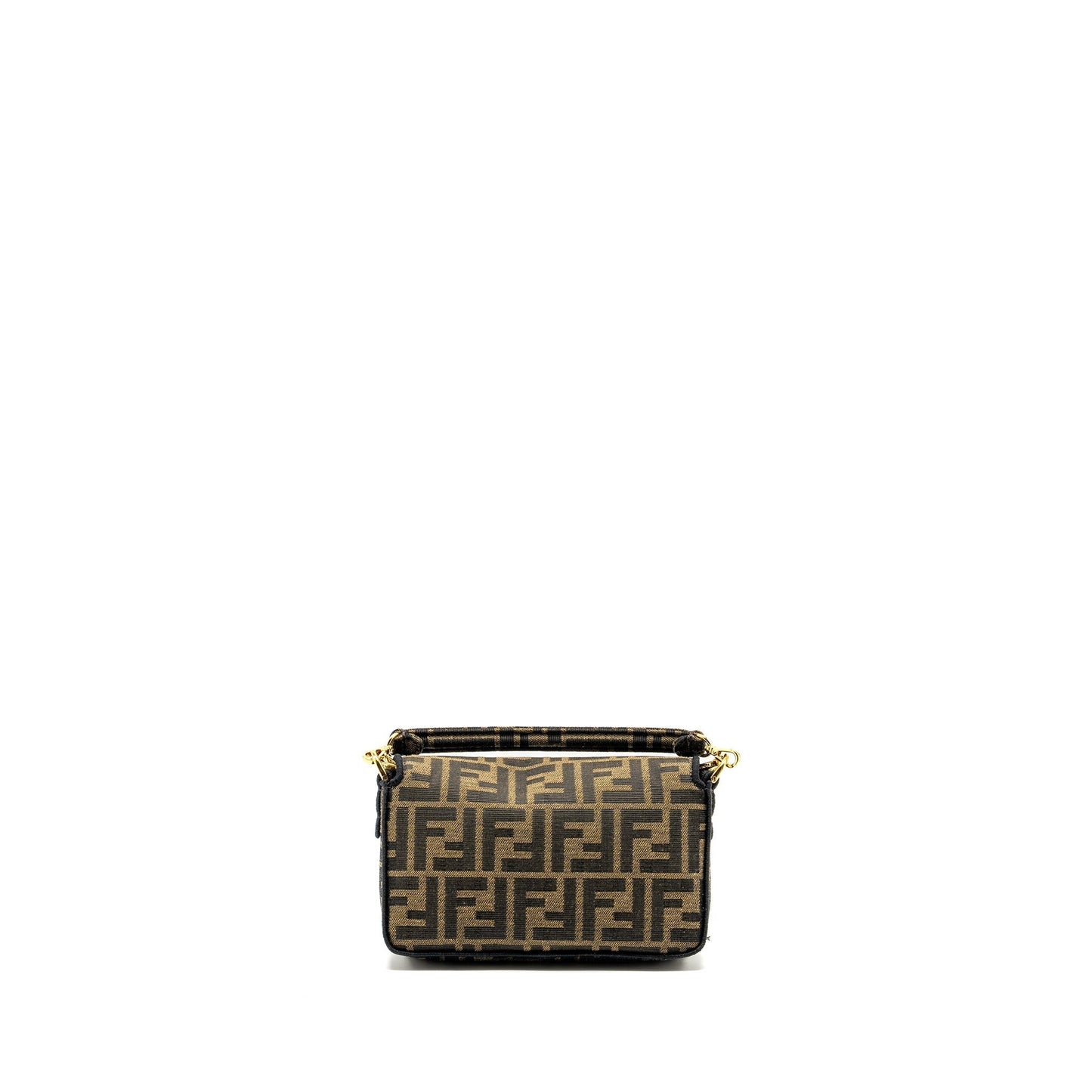 Fendi Mini Baguette Purse Jacquard Fabric Brown