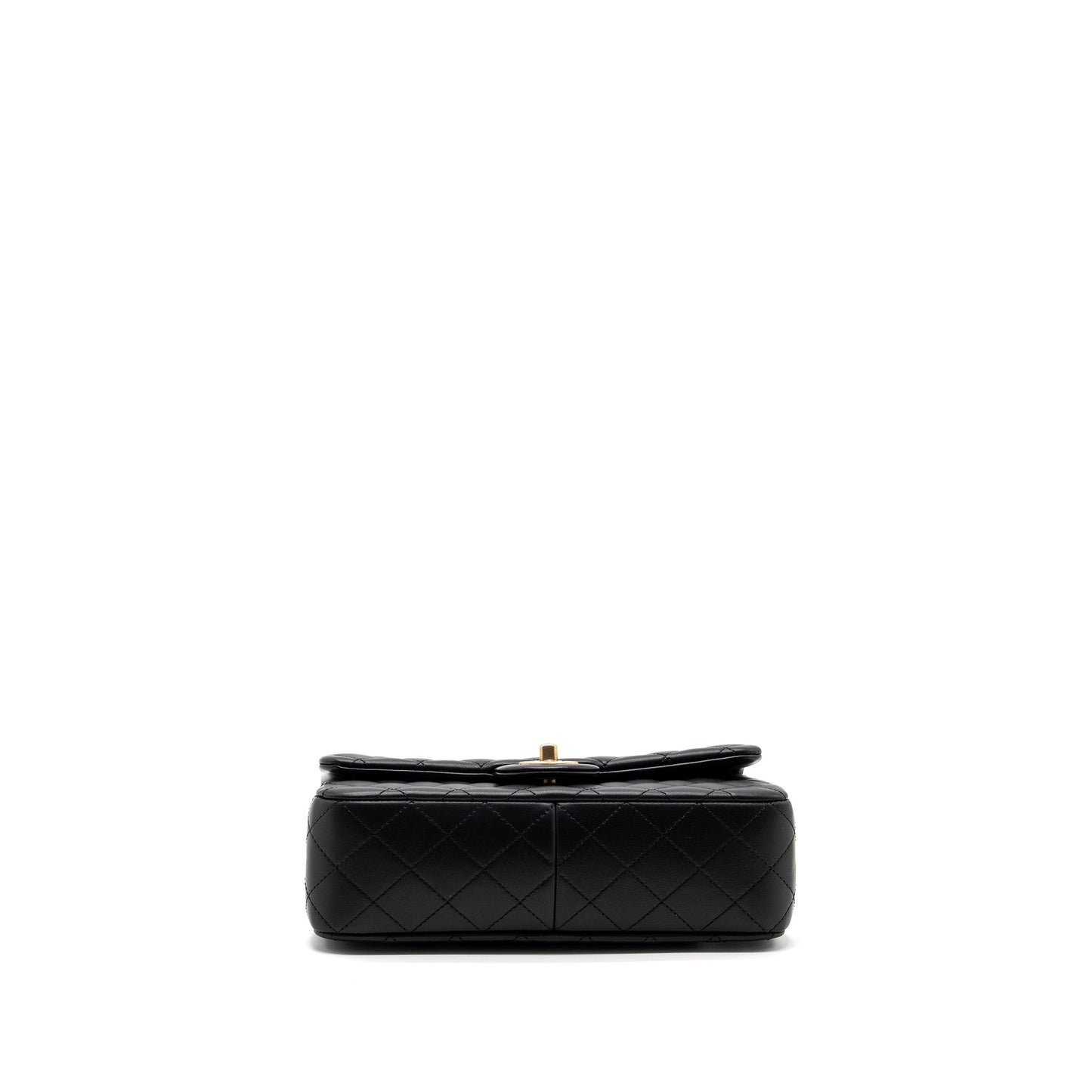 Chanel 23s camellia chain flap bag lambskin black  (Mircochip)