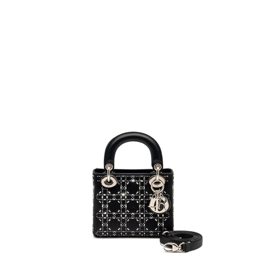 Dior Mini Lady Dior Satin Crystal Black