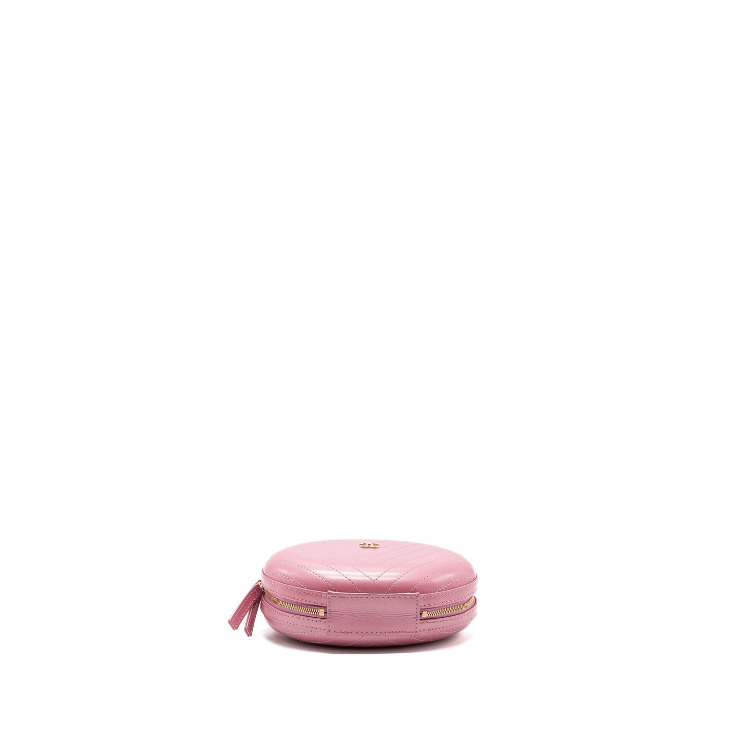 Chanel Oval Chevron Bag Lambskin Pink L