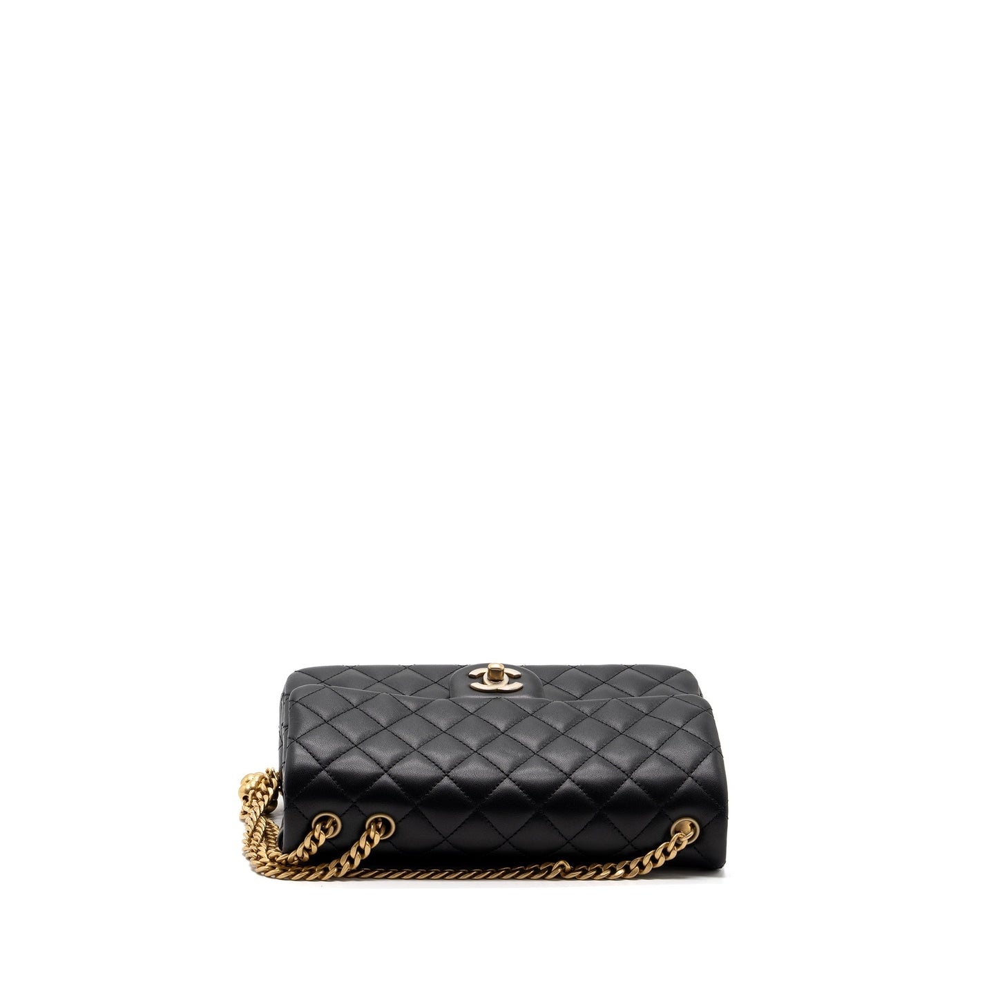 Chanel 23s camellia chain flap bag lambskin black  (Mircochip)