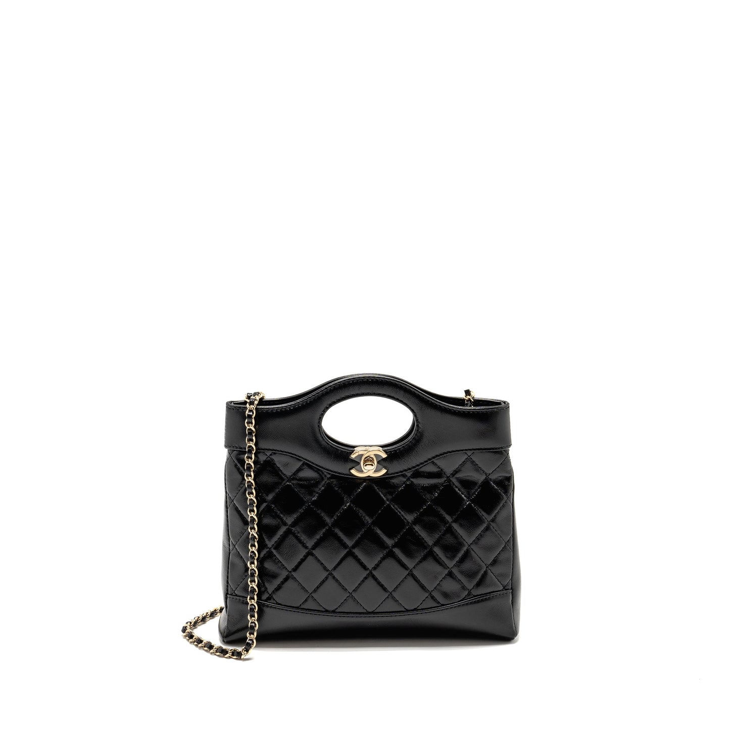 Chanel Mini 31 bag Shiny Calfskin Black L (Microchip)