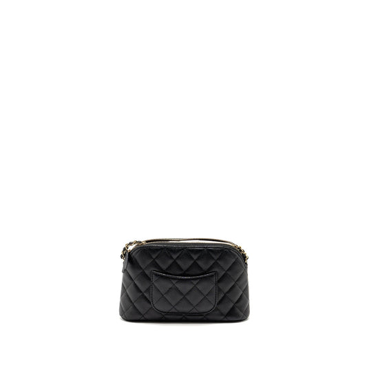 Chanel Classic CC Clutch with Chain Caviar Black L (Microchip)