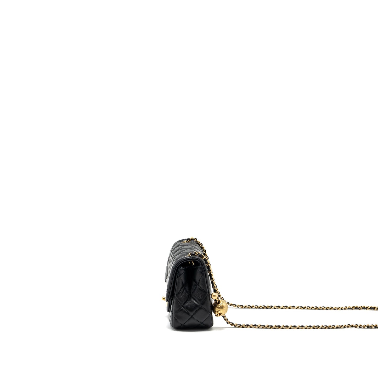 Chanel Pearl Crush Mini Square Lambskin Black  (Microchip)