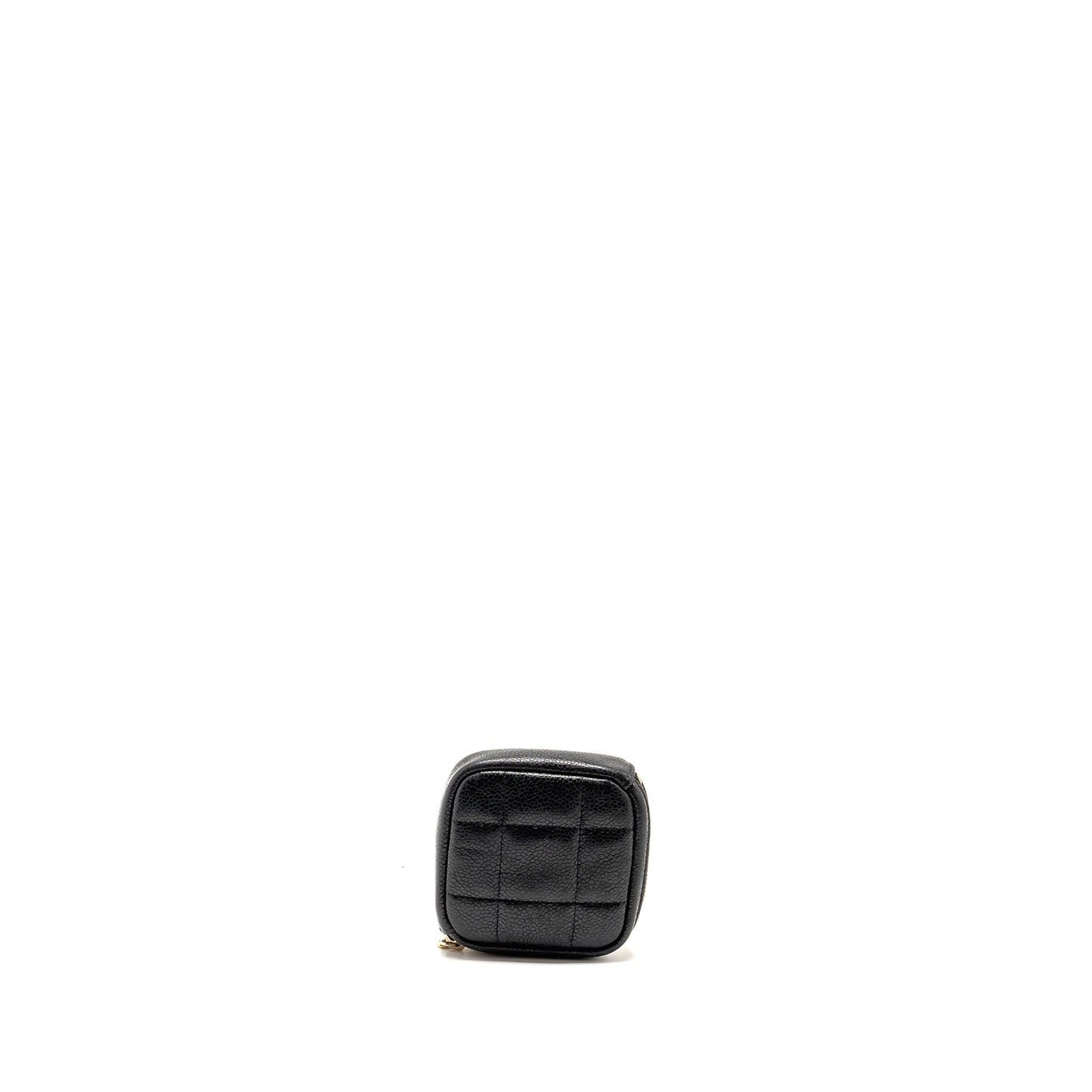 Chanel Quilted Diamond Zipper Coin Purse Caviar Black