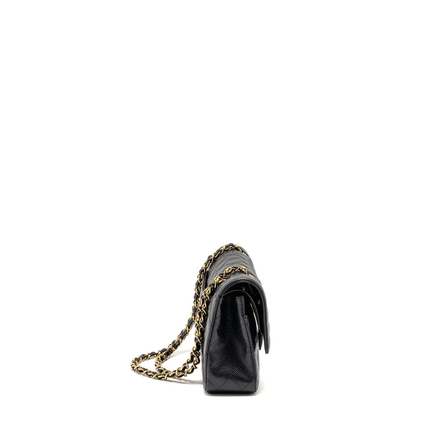 Chanel Medium Classic Double  Flap Bag Caviar  Black