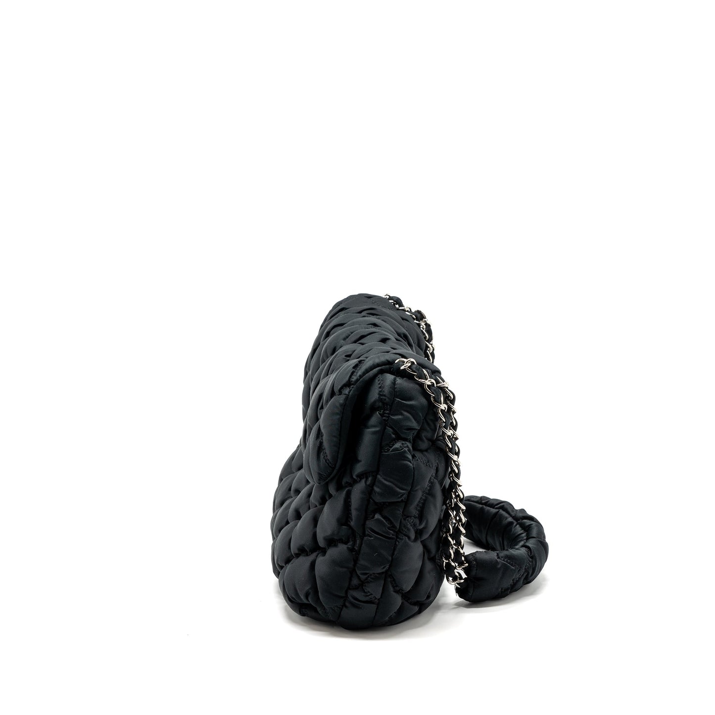 Chanel quilted flap shoulder bag nylon black
