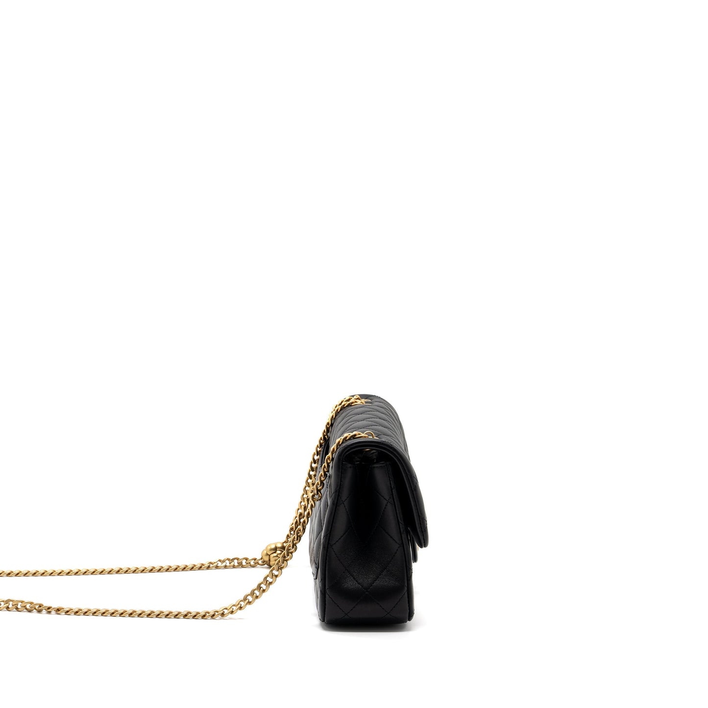 Chanel 23s camellia chain flap bag lambskin black  (Mircochip)
