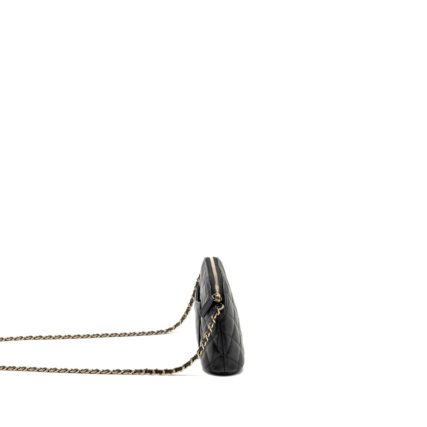 Chanel Classic CC Clutch with Chain Caviar Black L (Microchip)