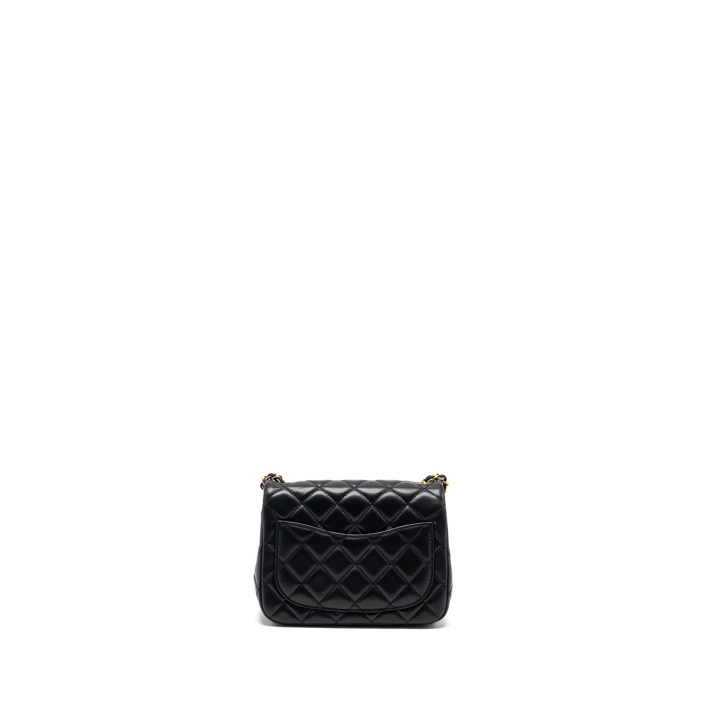 Chanel Pearl Crush Mini Square Lambskin Black  (Microchip)