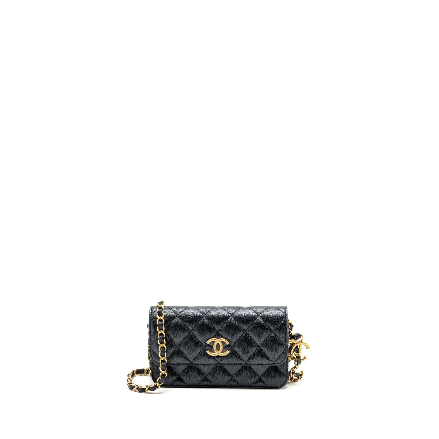 Chanel Mini Flap Bag With Adjustable Chains Caviar Black (microchip)