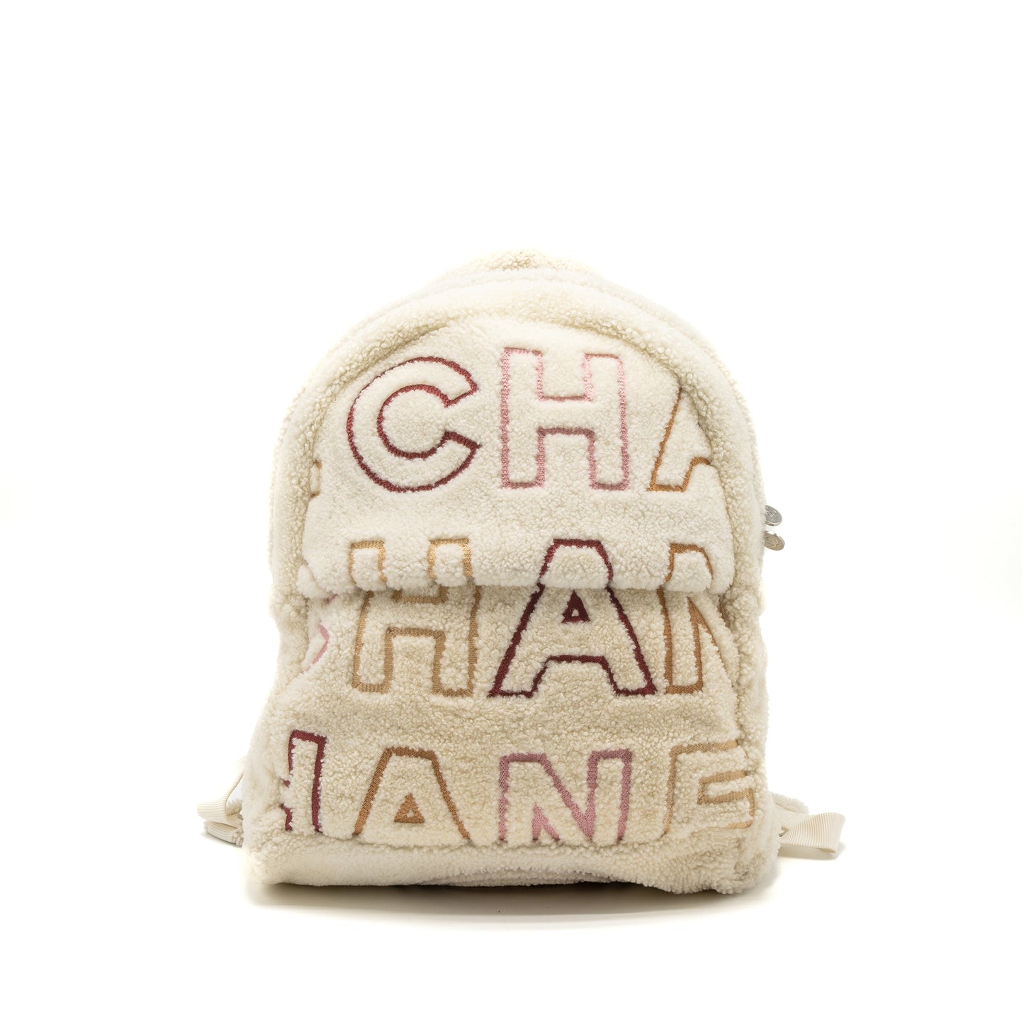 Chanel 19B Backpack Shearling White/Multicolour