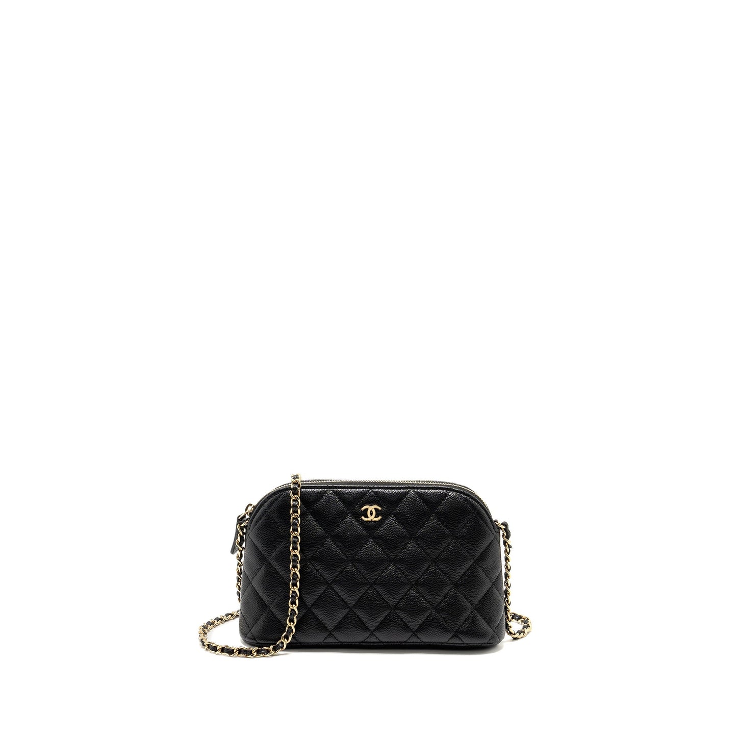 Chanel Classic CC Clutch with Chain Caviar Black L (Microchip)
