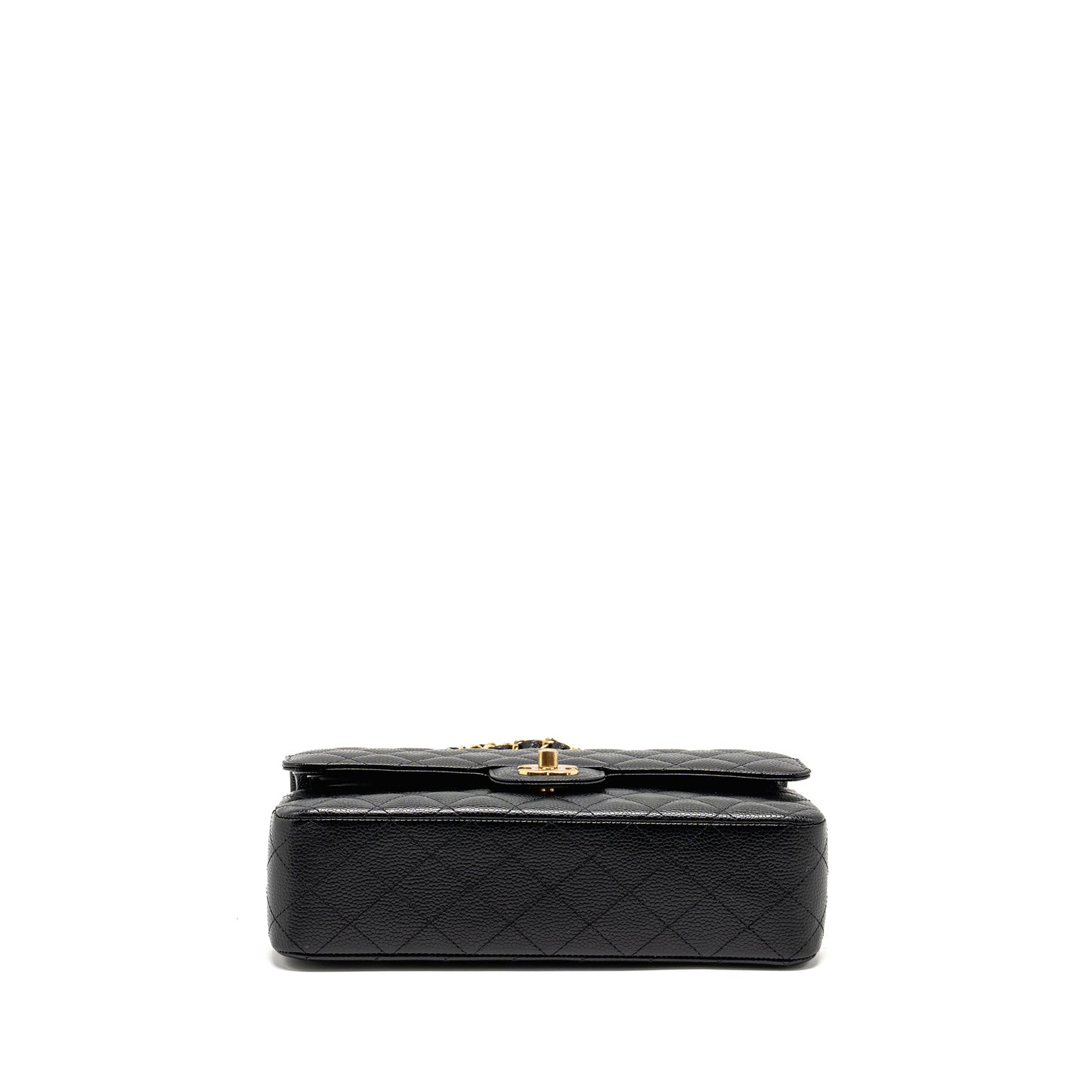 CHANEL Medium Classic Double Flap Bag Caviar Black  (Microchip)