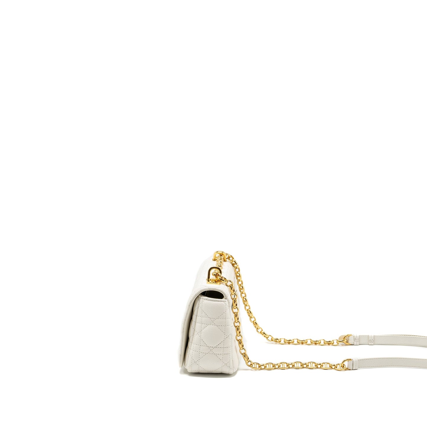 Dior Caro S flap Purse calfskin white