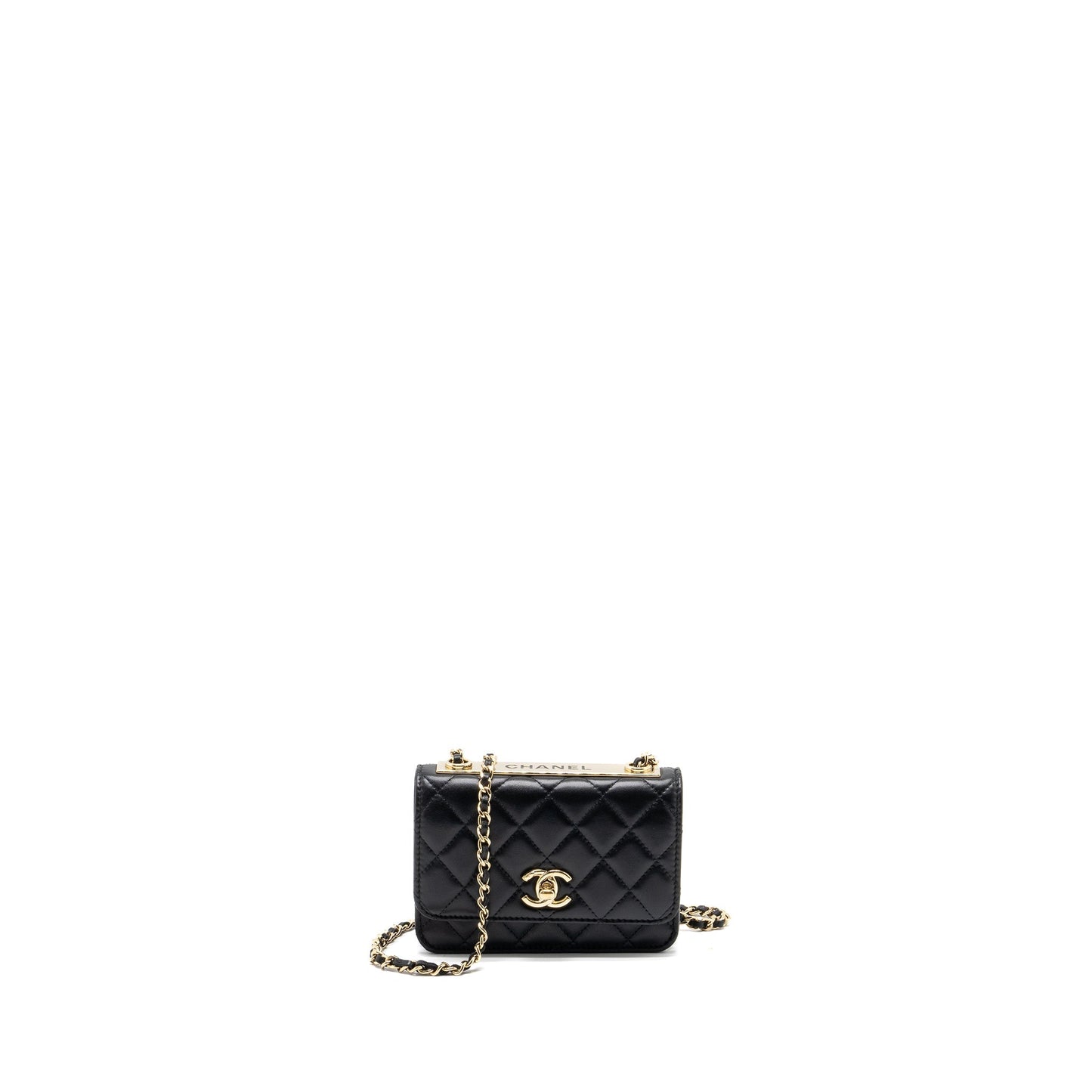 Chanel Mini Trendy CC Wallet on Chain Lambskin Black L