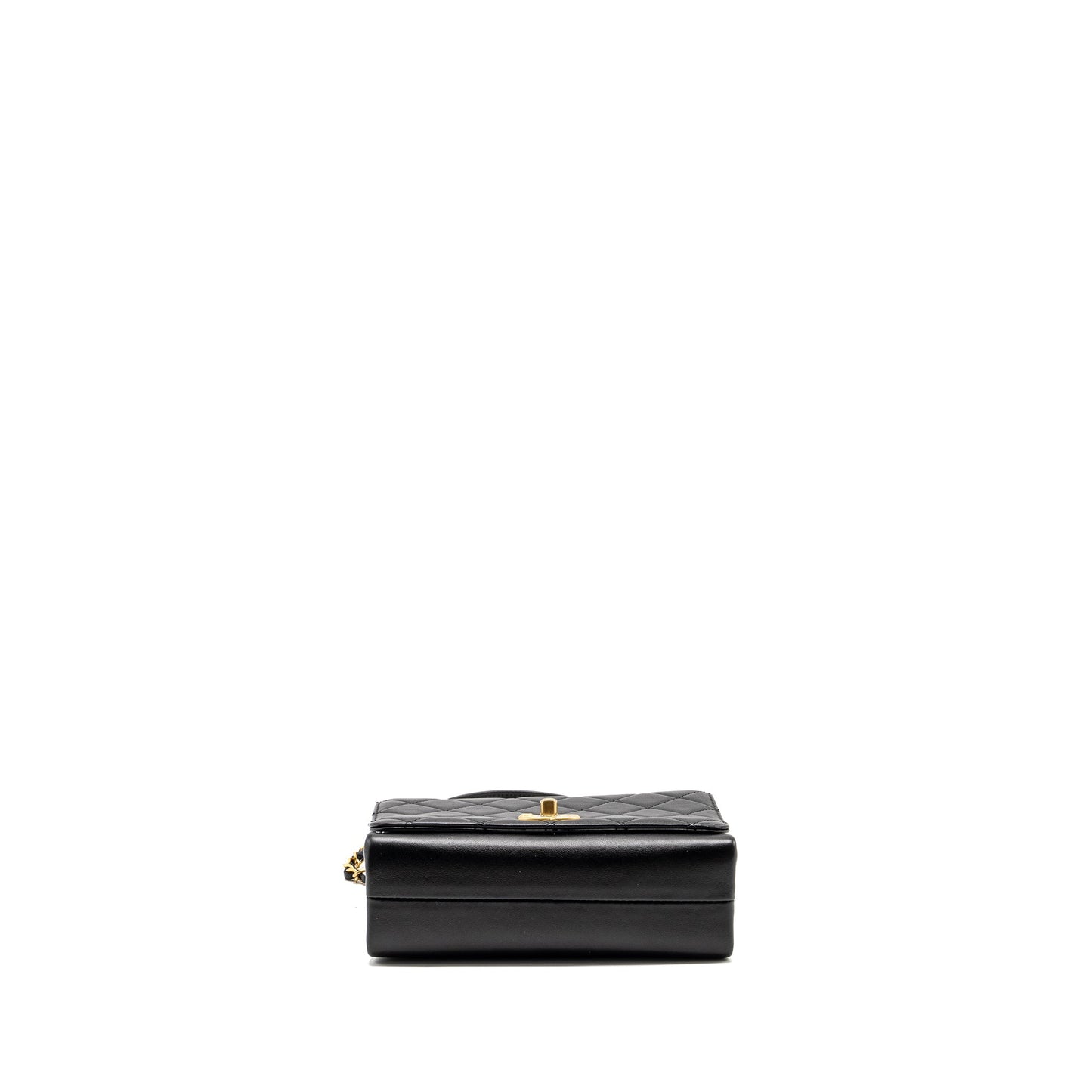 CHANEL Seasonal Flap Bag Giant Chain Handle with Pearl Calfskin Black Brush  (Microchip)