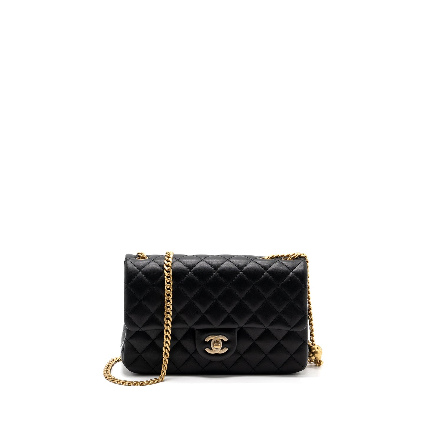 Chanel 23s camellia chain flap bag lambskin black  (Mircochip)