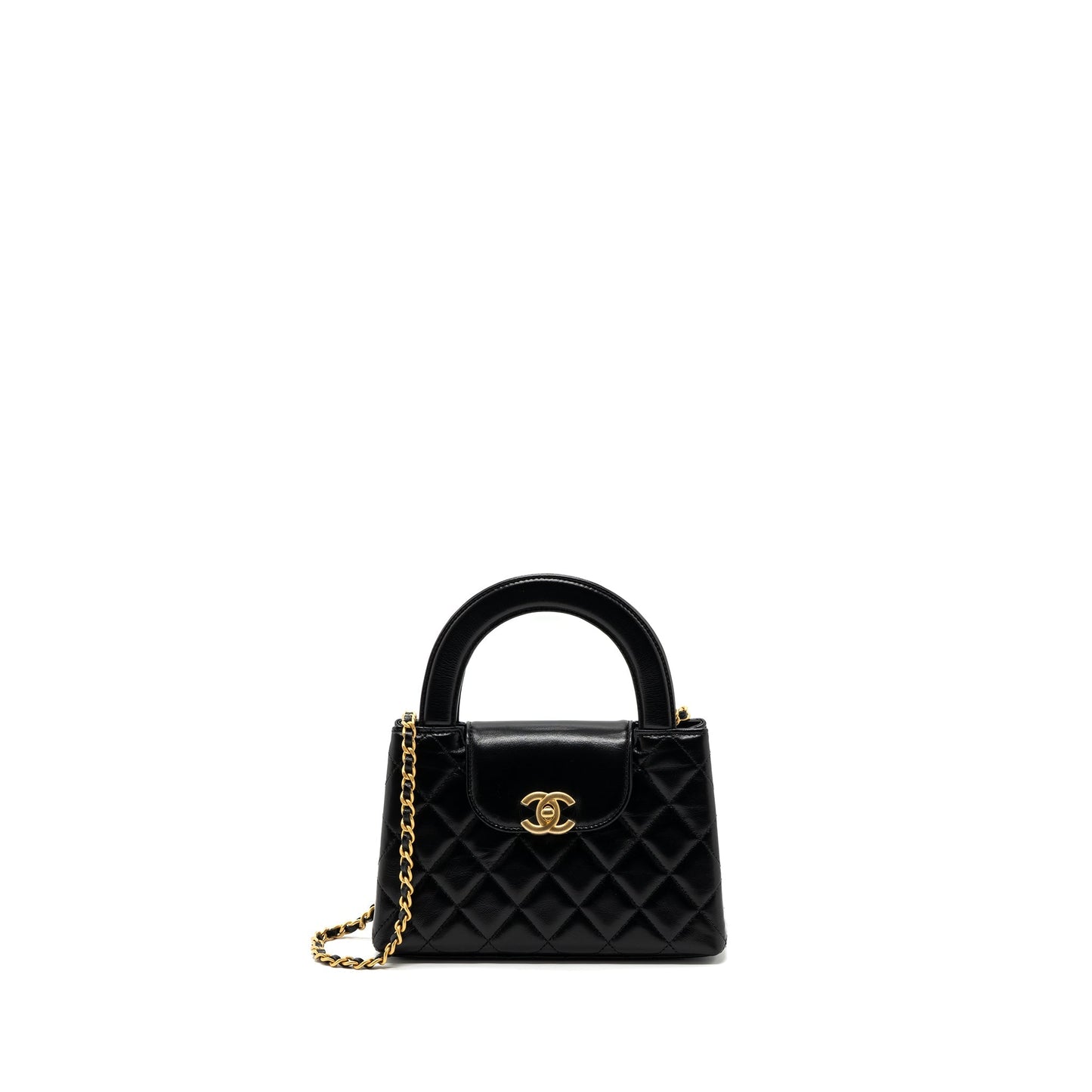 Chanel 23k Mini Shopping Bag Calfskin Black  (microchip)