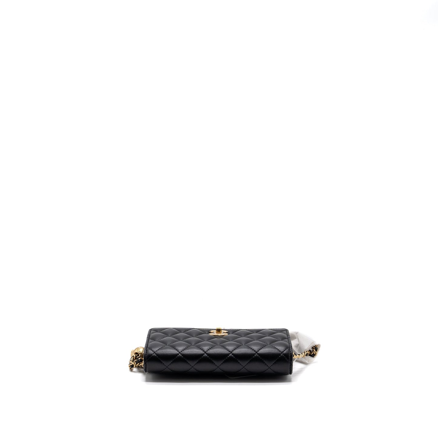 Chanel 23k Pearl Crush Wallet On Chain Lambskin Black  (Microchip)