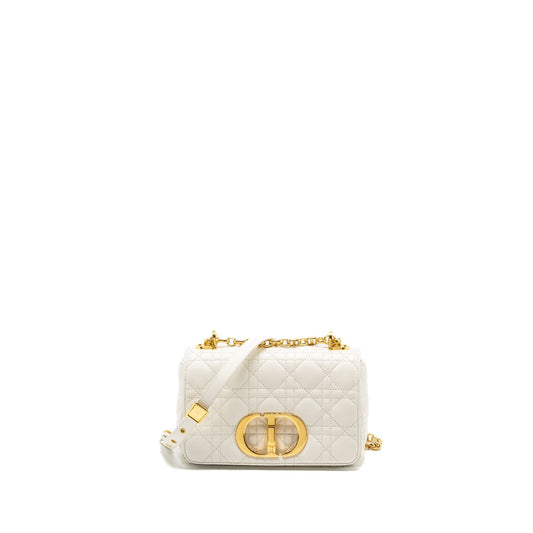 Dior Caro S flap Purse calfskin white