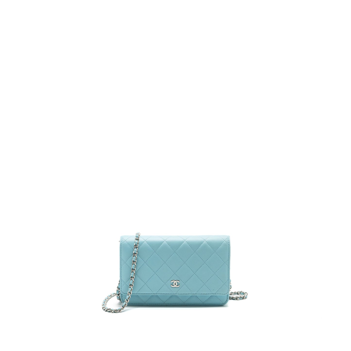 Chanel Classic Wallet On Chain Lambskin Light Blue