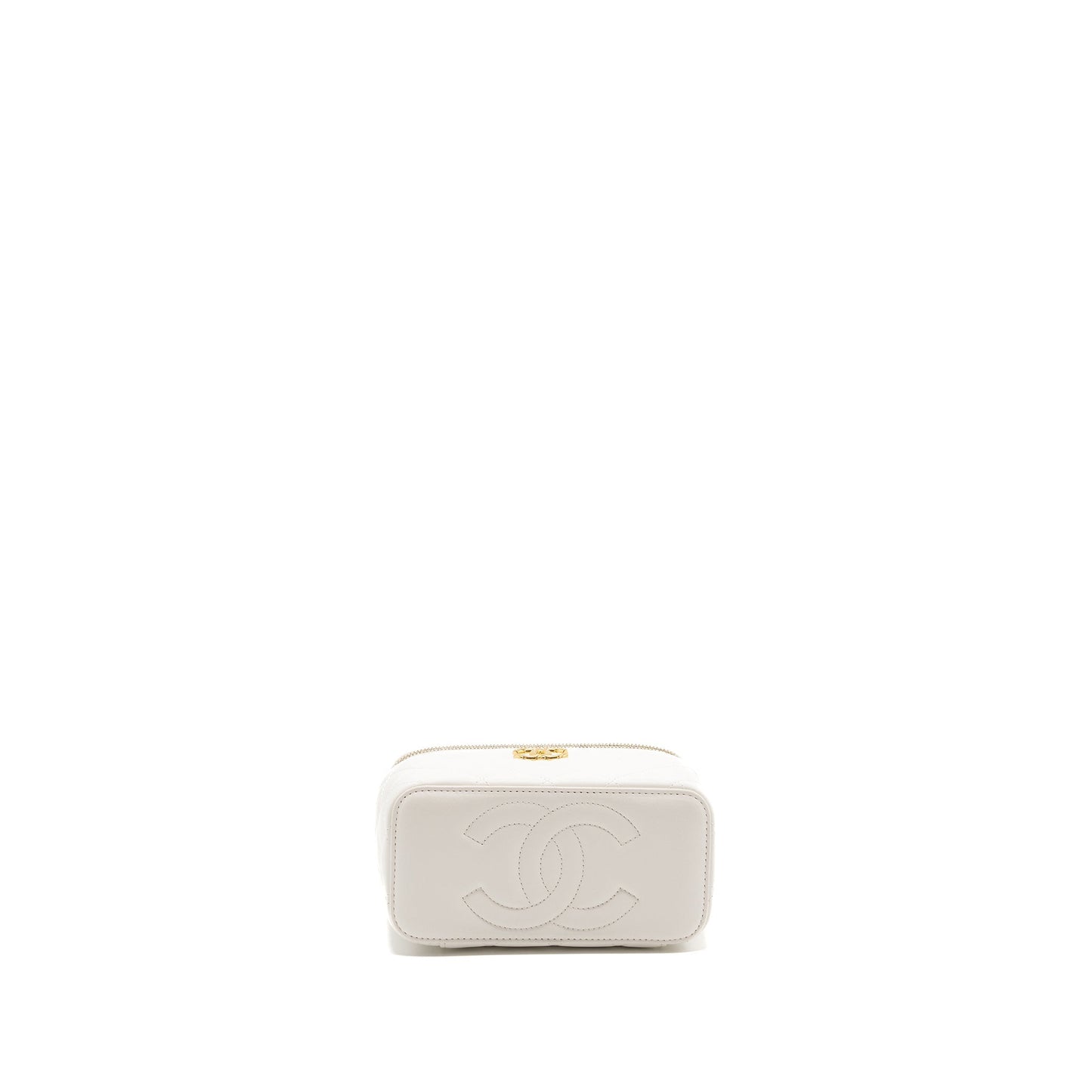 Chanel long vanity with lambskin white  (Microchip)