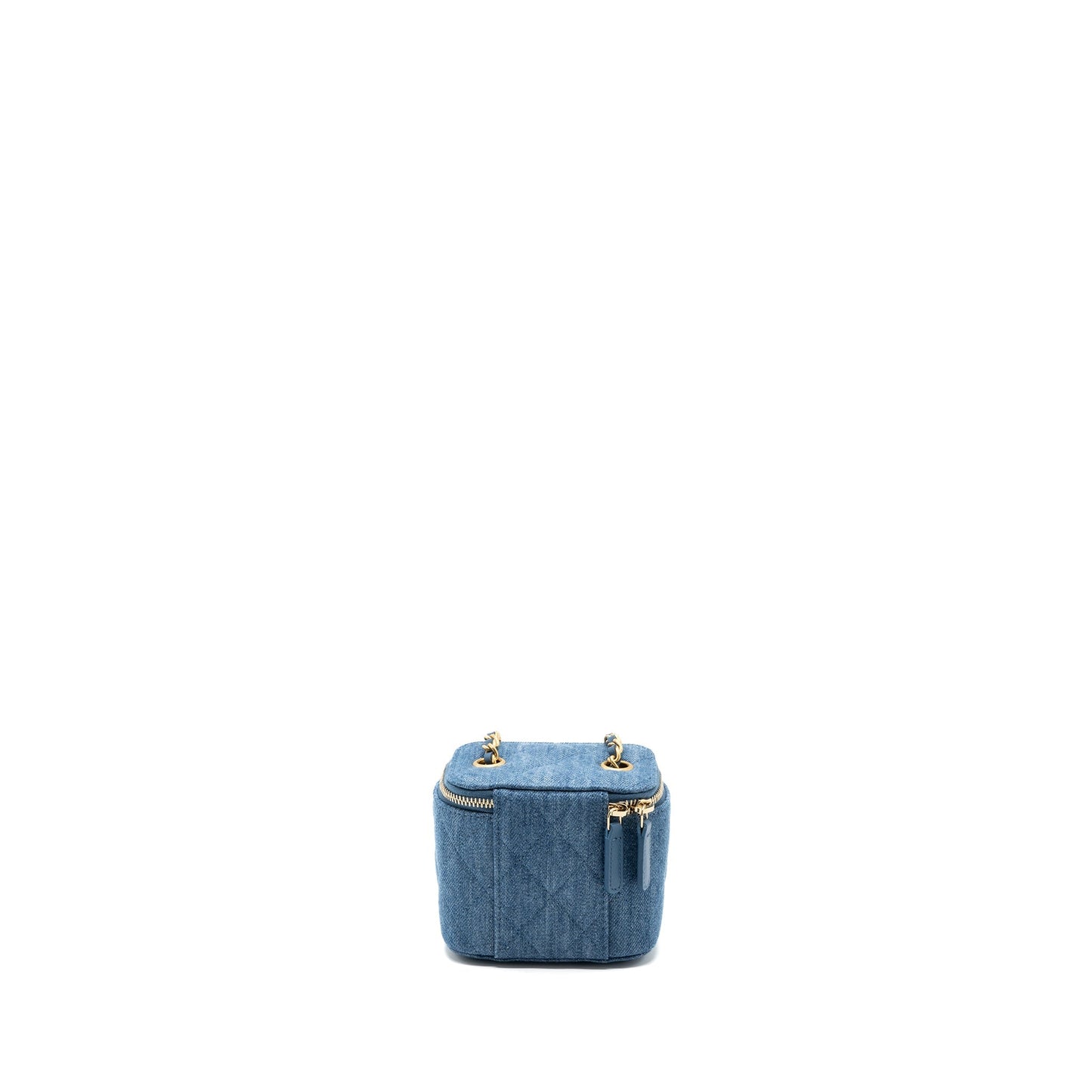 Chanel Pearl Crush Mini Vanity Case Denim Blue Brushed
