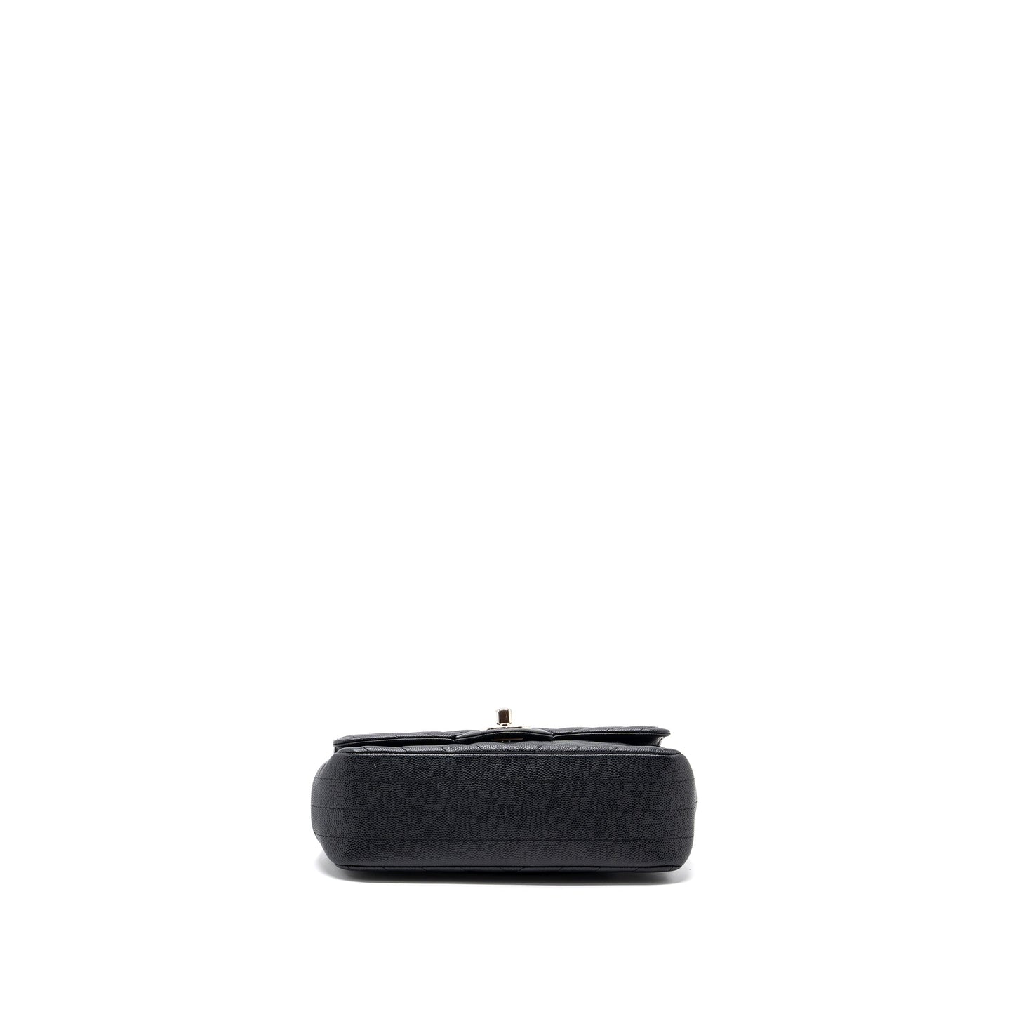 Chanel Mini Rectangular Flap Bag Chevron Caviar Black