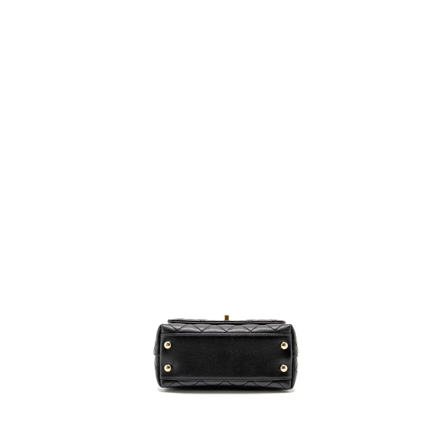 CHANEL Mini Coco Handle Caviar Black L (Microchip)