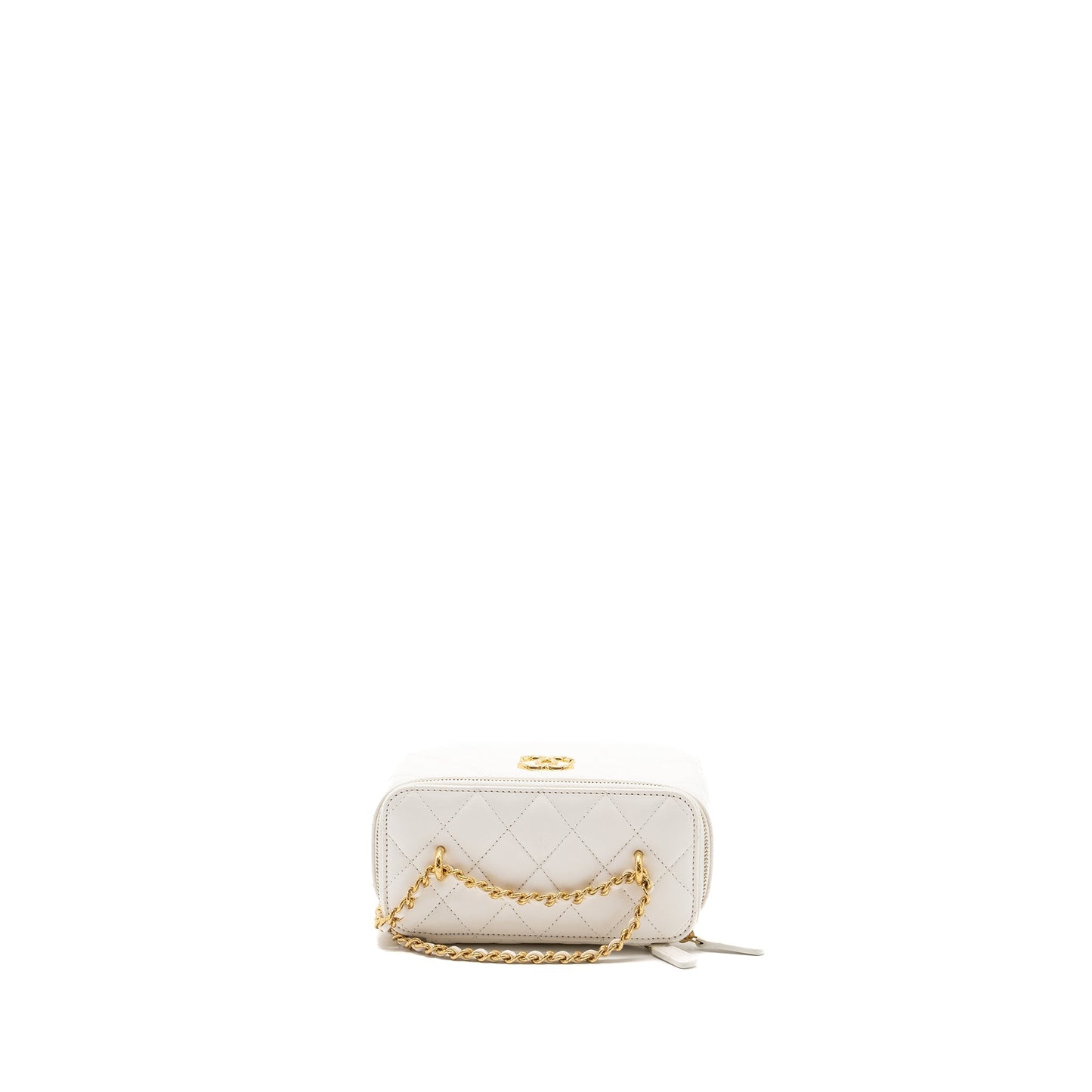 Chanel long vanity with lambskin white  (Microchip)