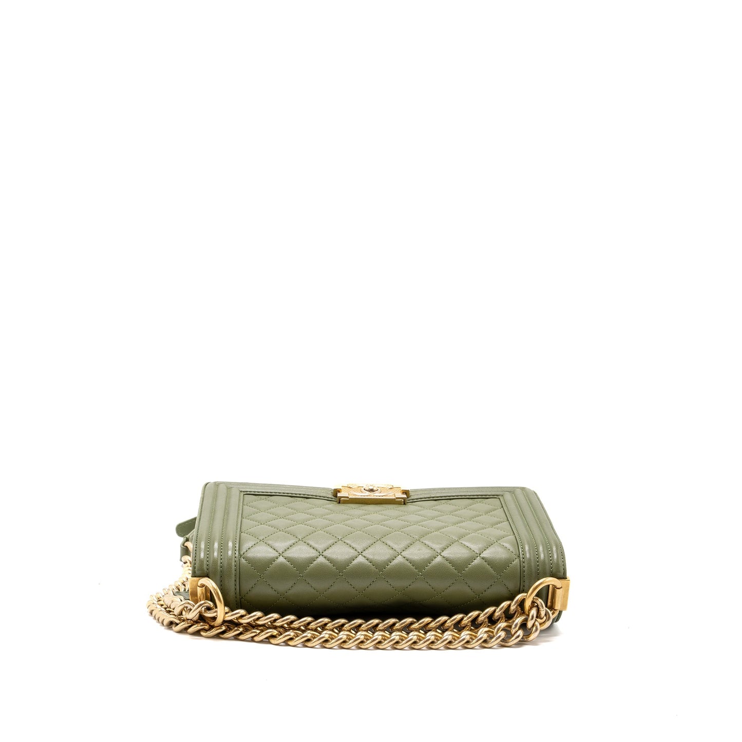 Chanel Medium boy bag lambskin green