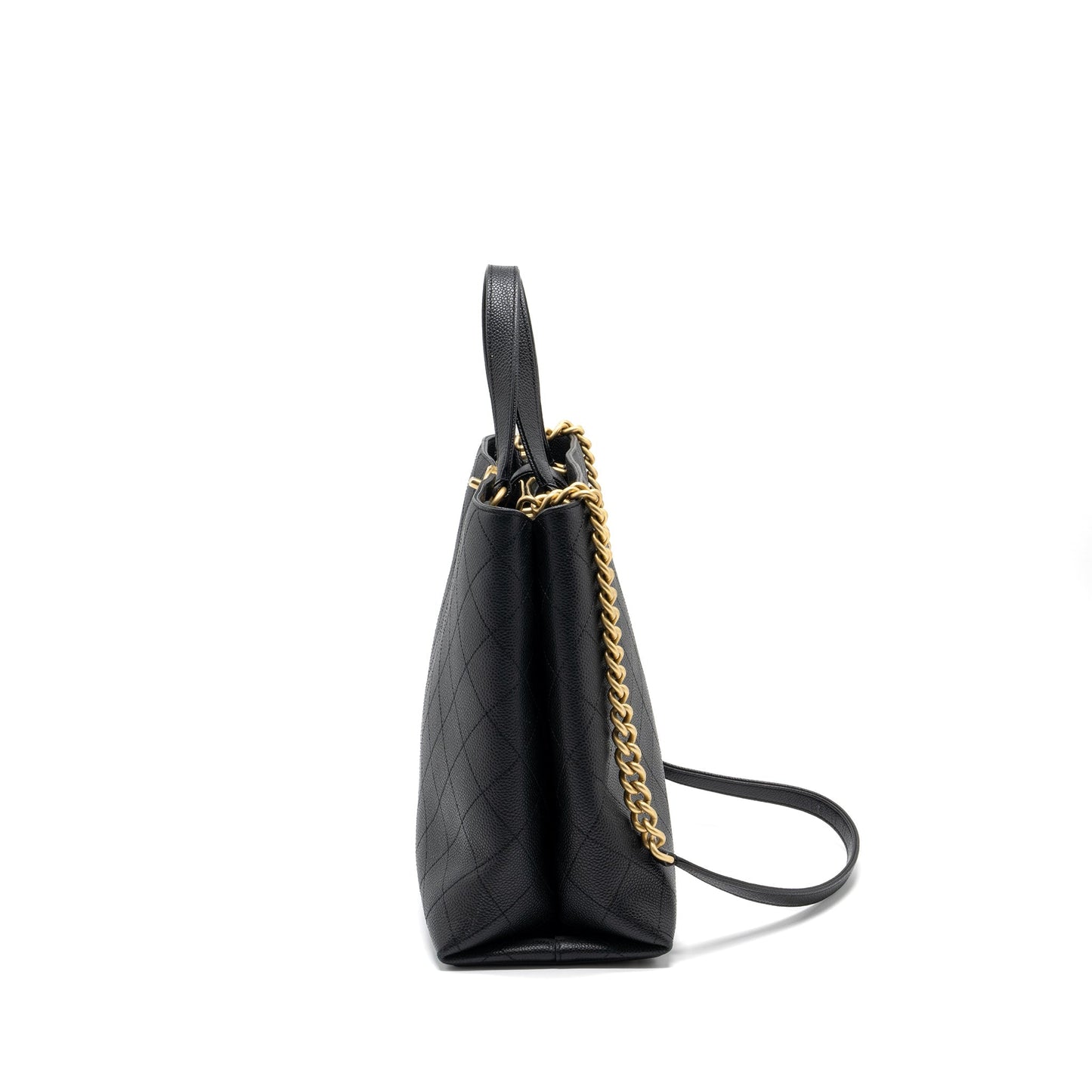 Chanel Chains Tote Bag Caviar Black Brushed