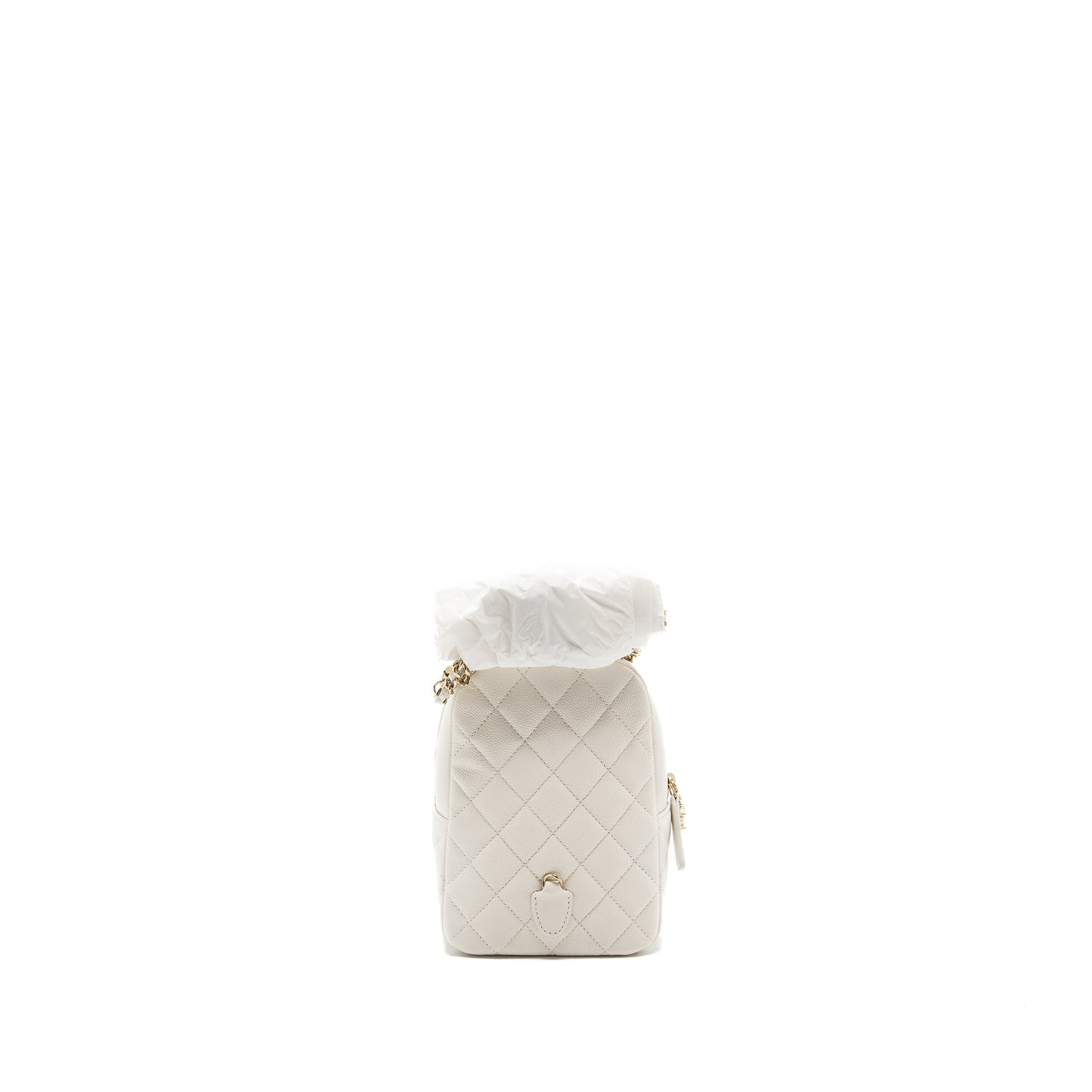 Chanel 24C Mini Backpack/Crossbody Bag Caviar White L (Microchip)