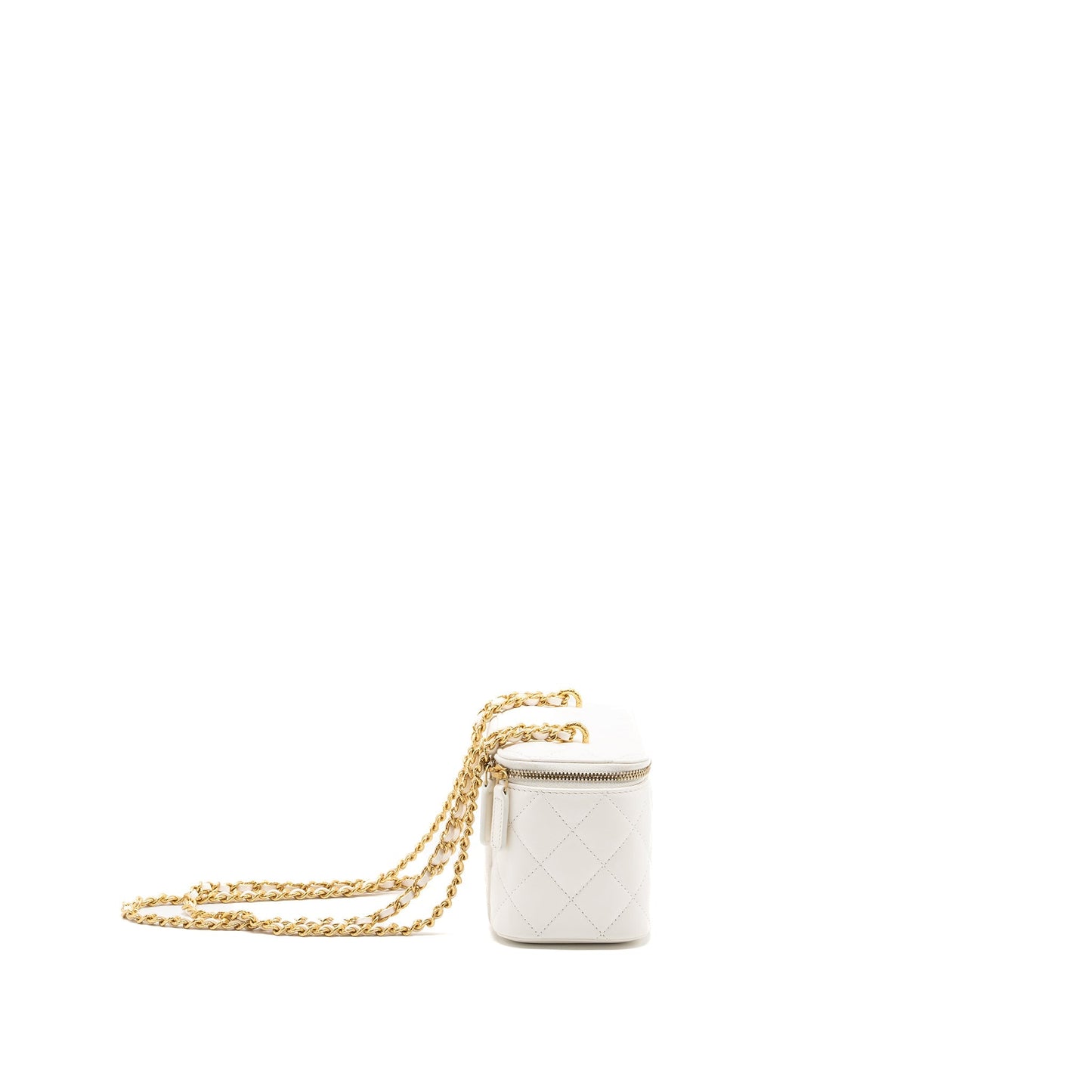 Chanel long vanity with lambskin white  (Microchip)