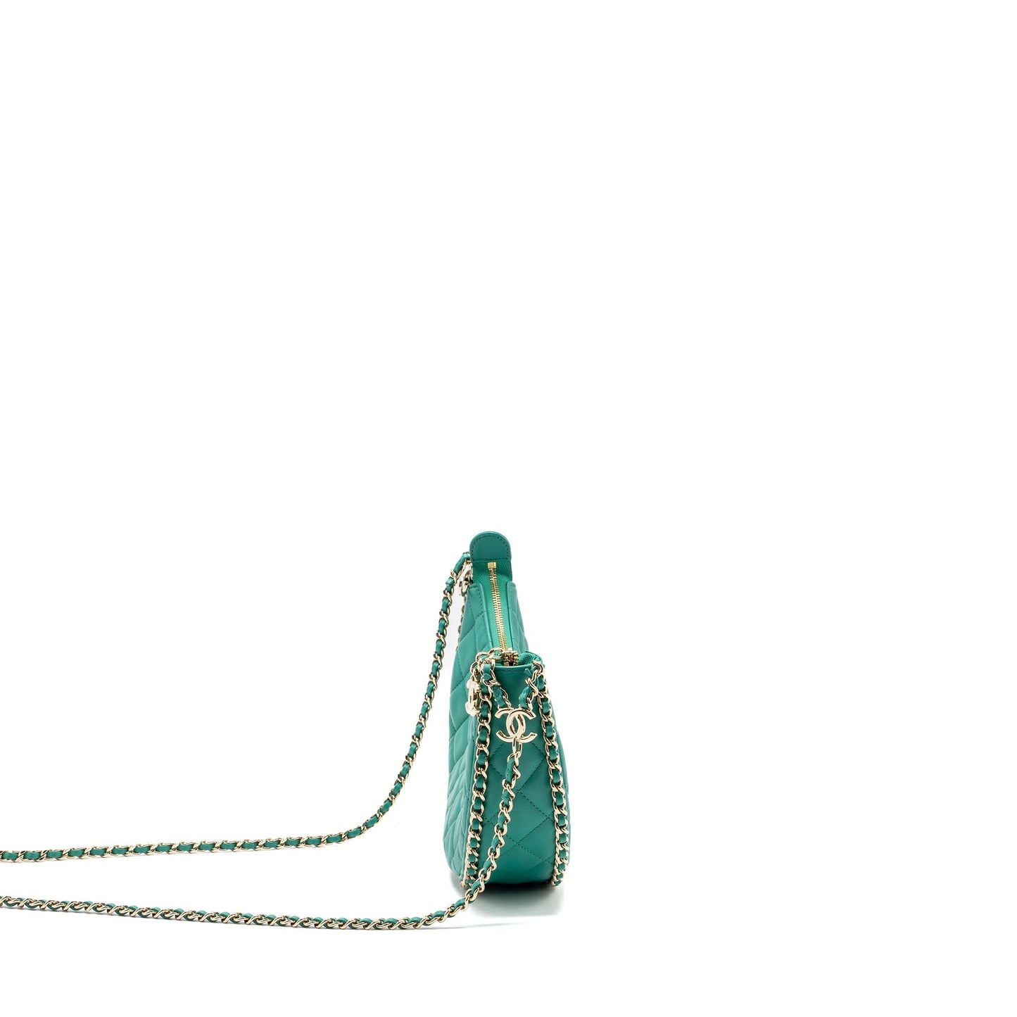 Chanel Small Moon Hobo Lambskin Green L (microchip)