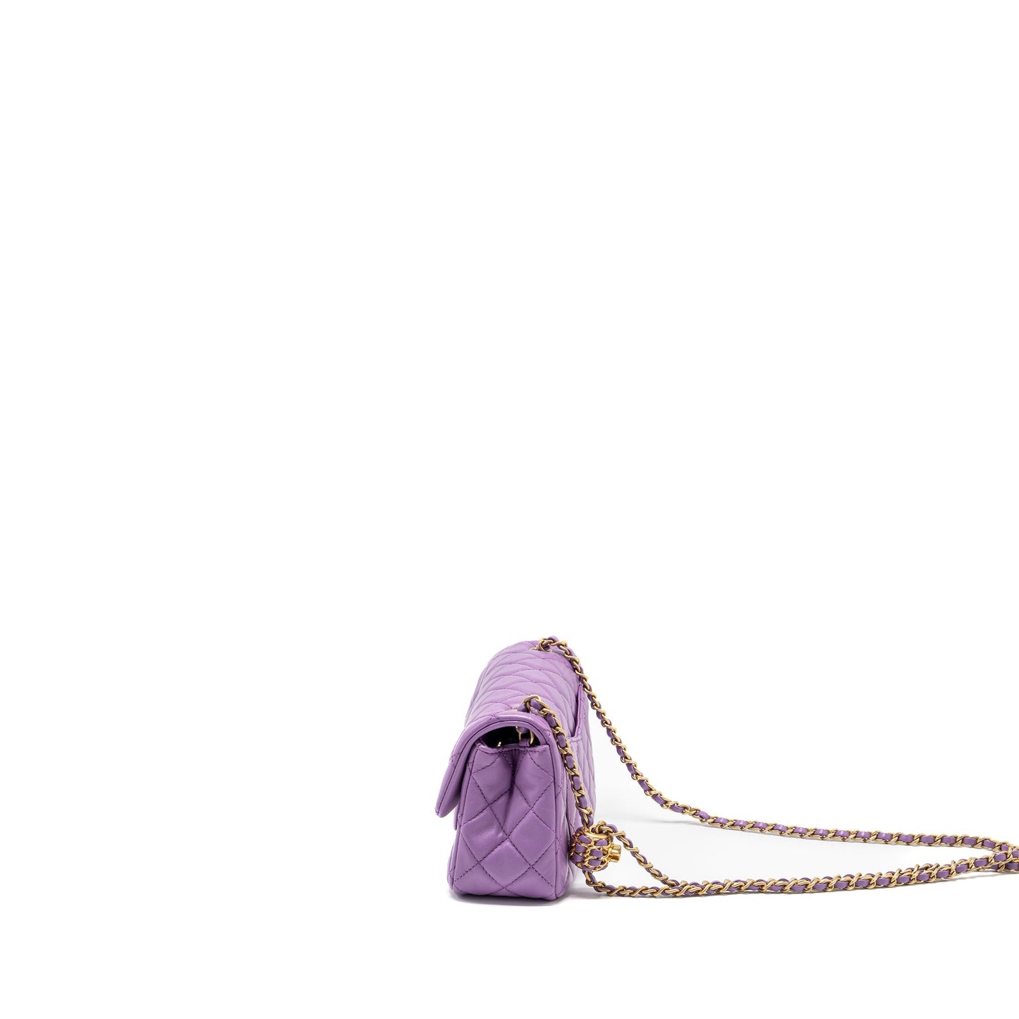Chanel 22s Pearl Crush Mini Rectangular Flap Bag Lambskin Purple  (microchip)