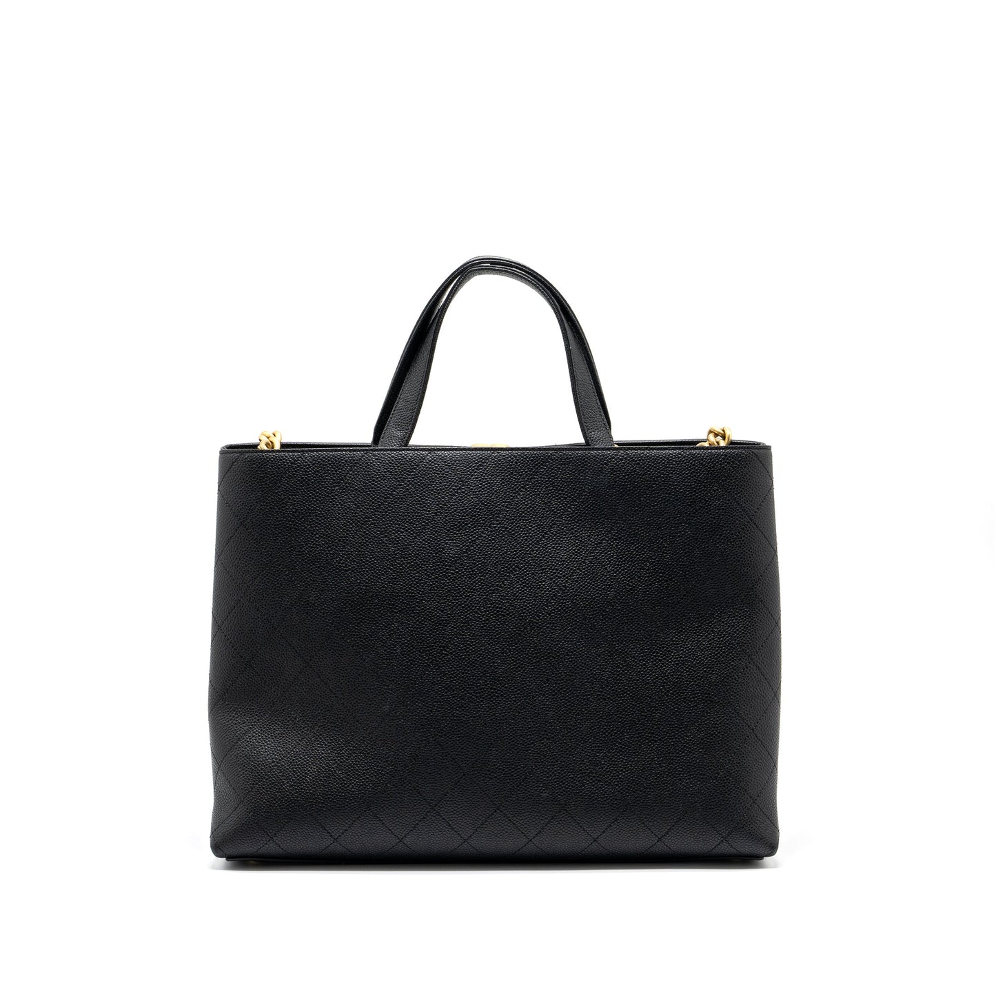 Chanel Chains Tote Bag Caviar Black Brushed