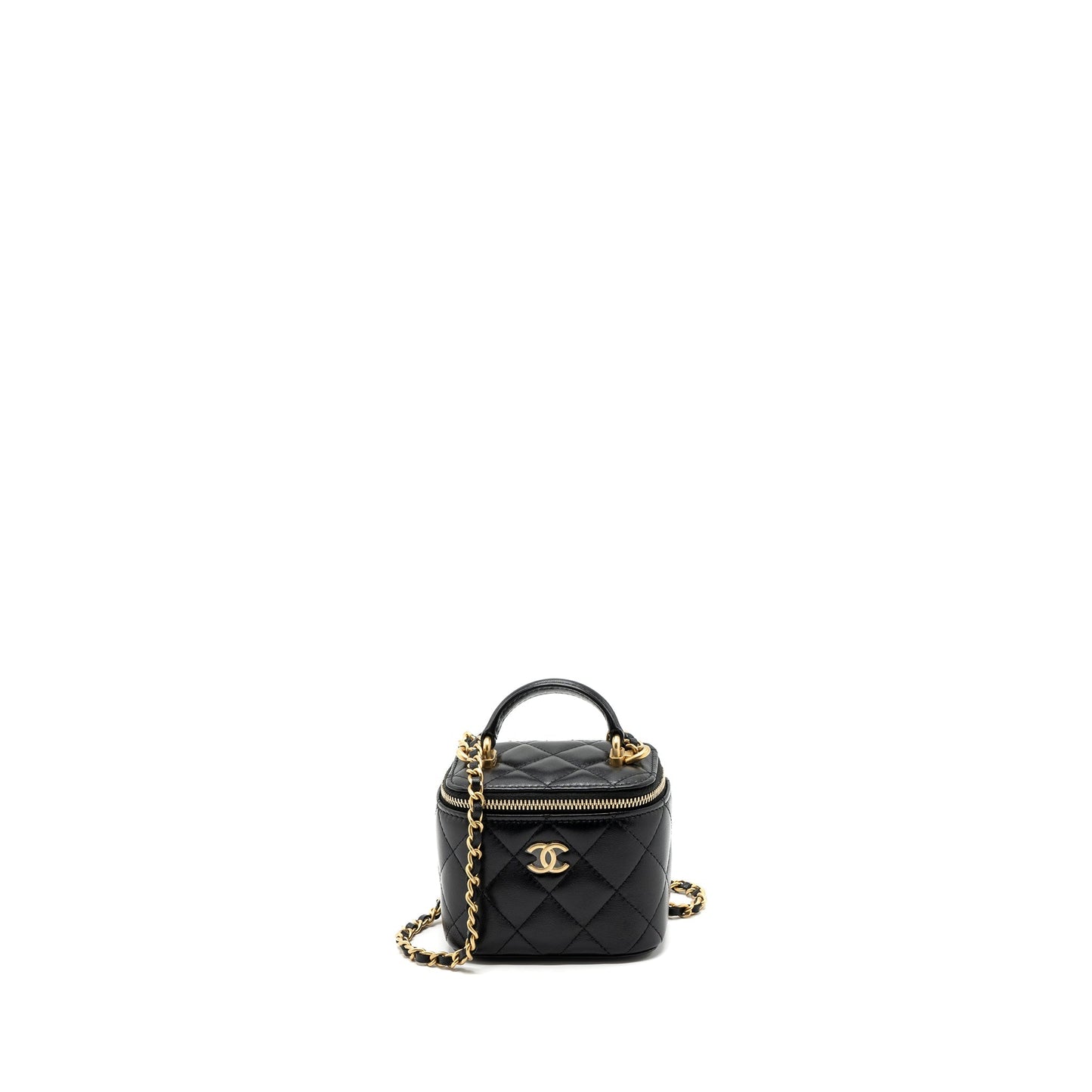 Chanel Top Handle Mini Vanity Lambskin Black