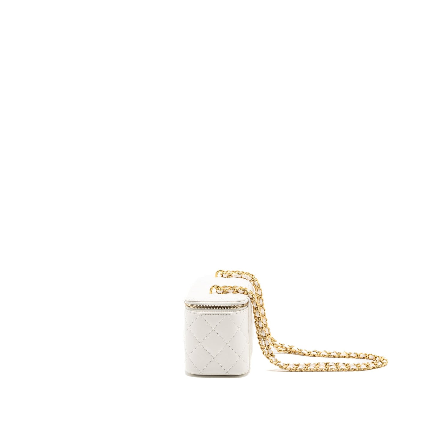 Chanel long vanity with lambskin white  (Microchip)