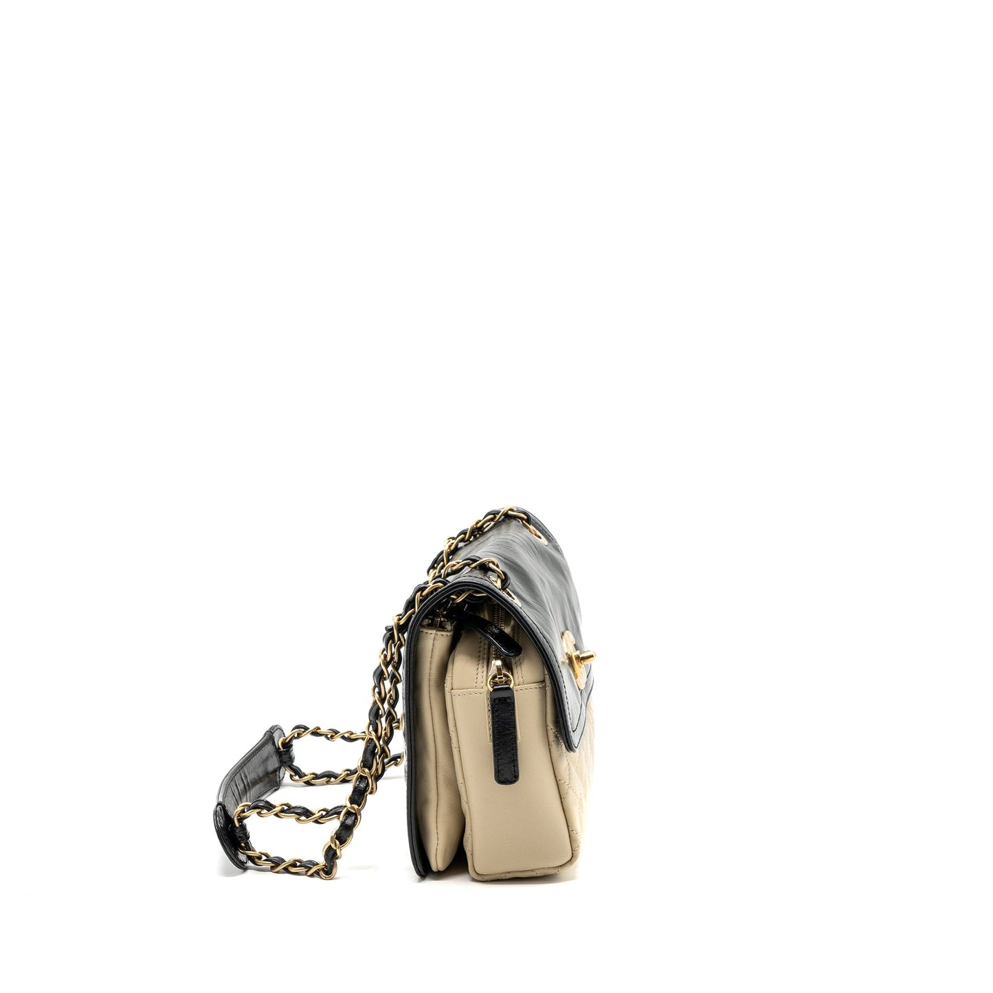 Chanel Medium In The Mix Flap Bag Leather Black/Beige/Cream