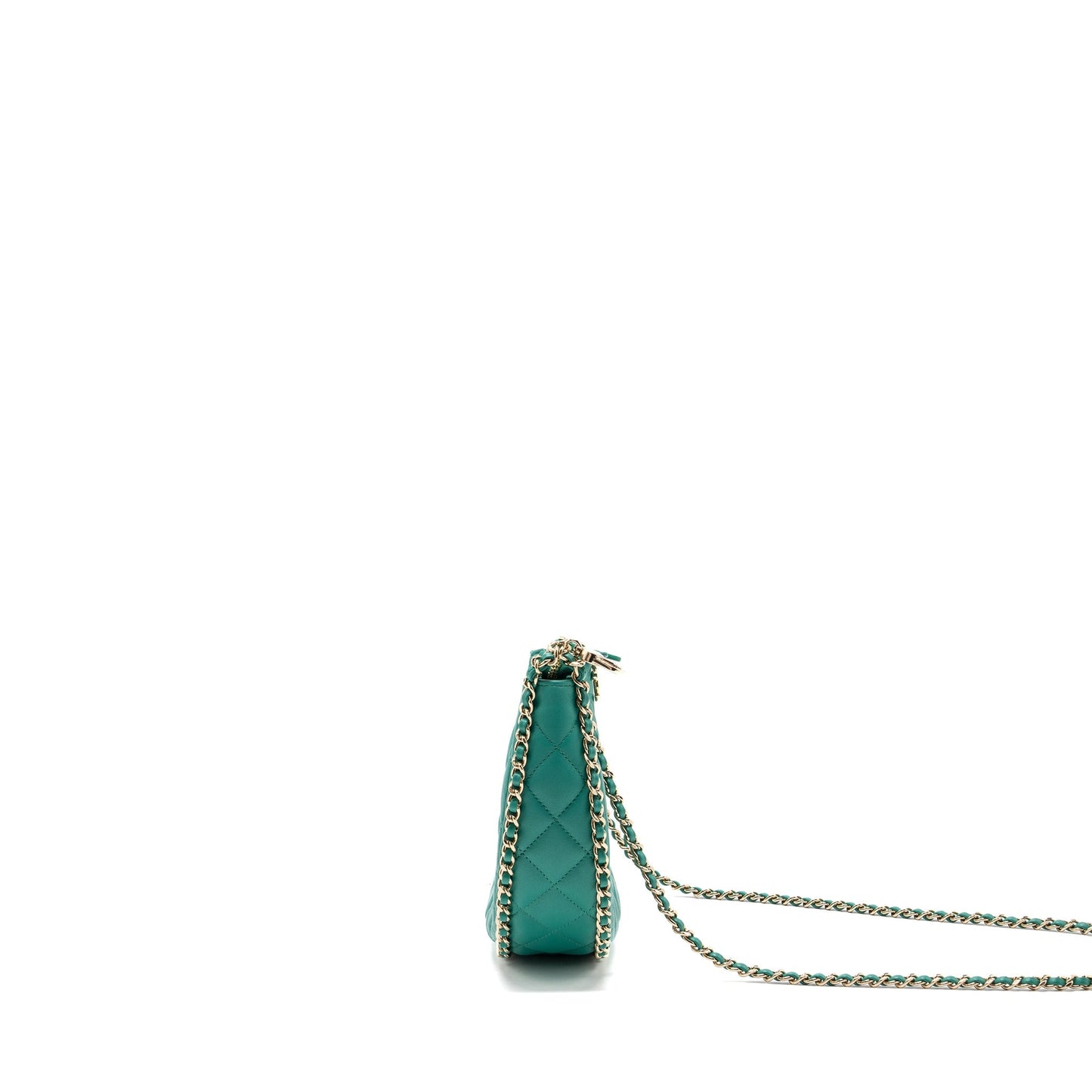 Chanel Small Moon Hobo Lambskin Green L (microchip)