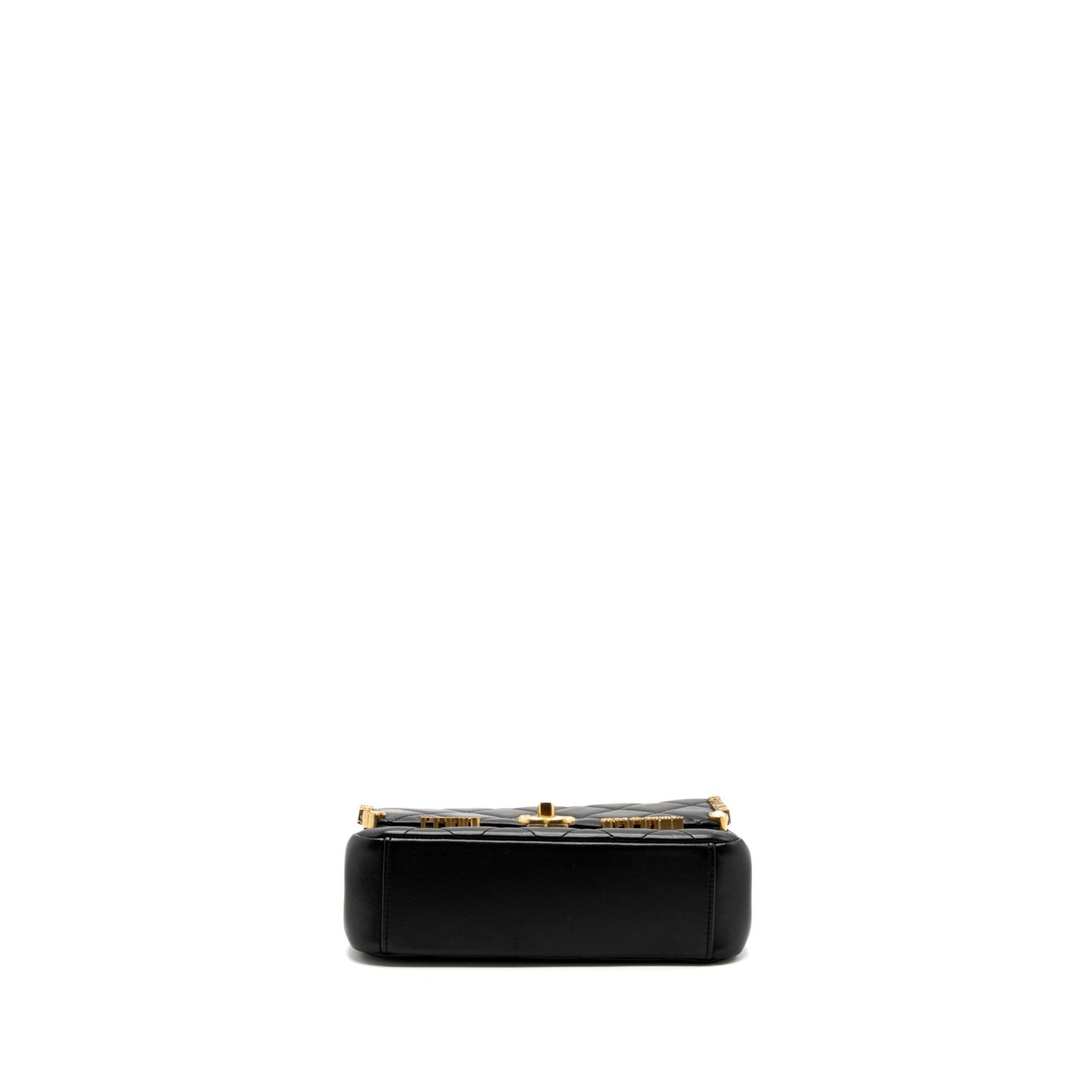 Chanel limited edition quilted flap bag lambskin black  (microchip)