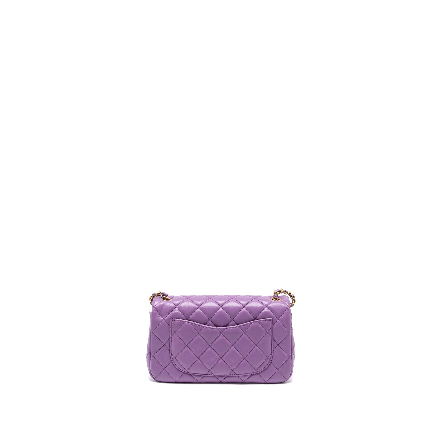 Chanel 22s Pearl Crush Mini Rectangular Flap Bag Lambskin Purple  (microchip)